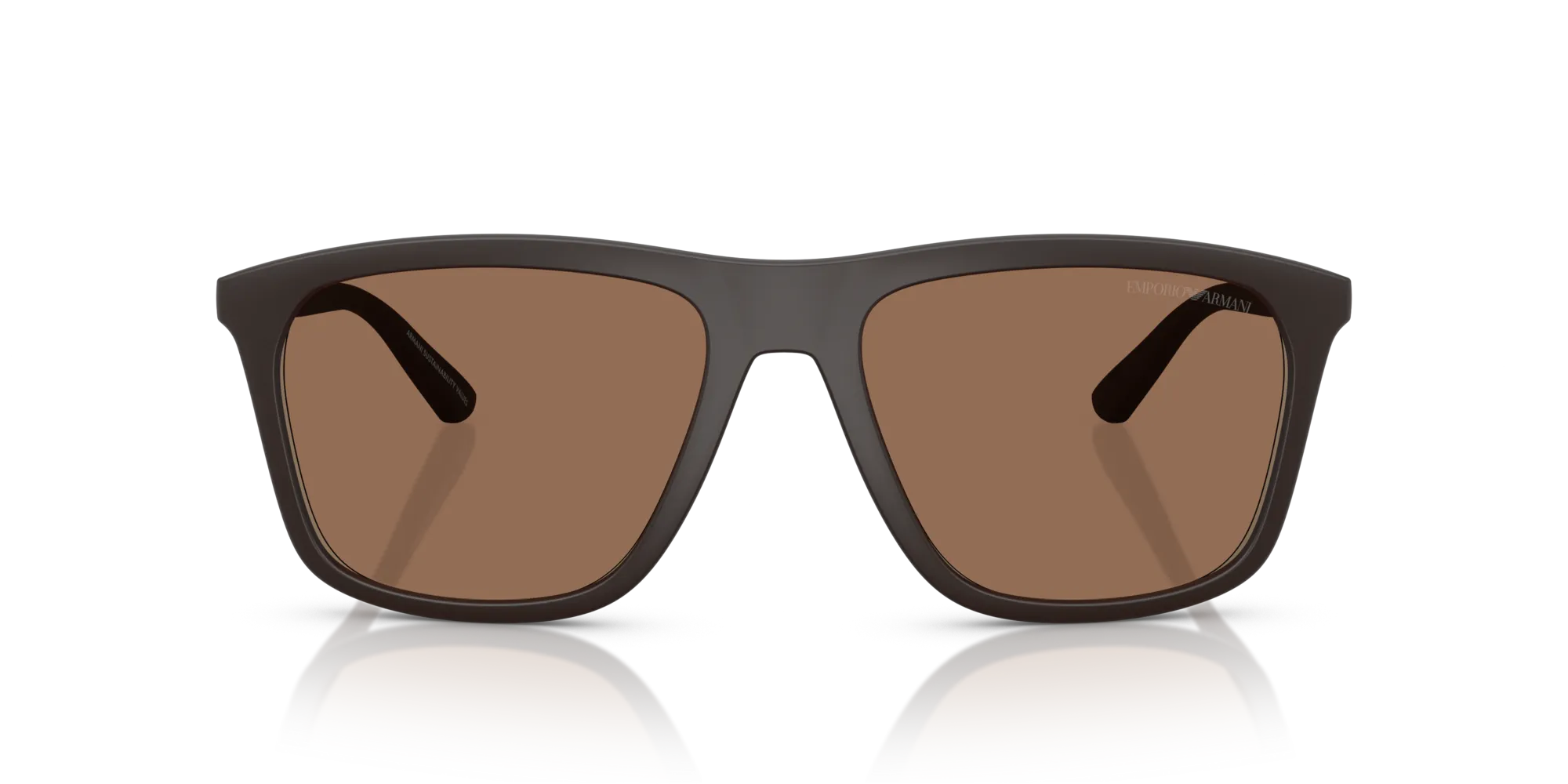 Emporio Armani EA4237 6186EF Occhiali da sole Iniettato Marrone Marrone Squadrata Specchiate - immagine 3