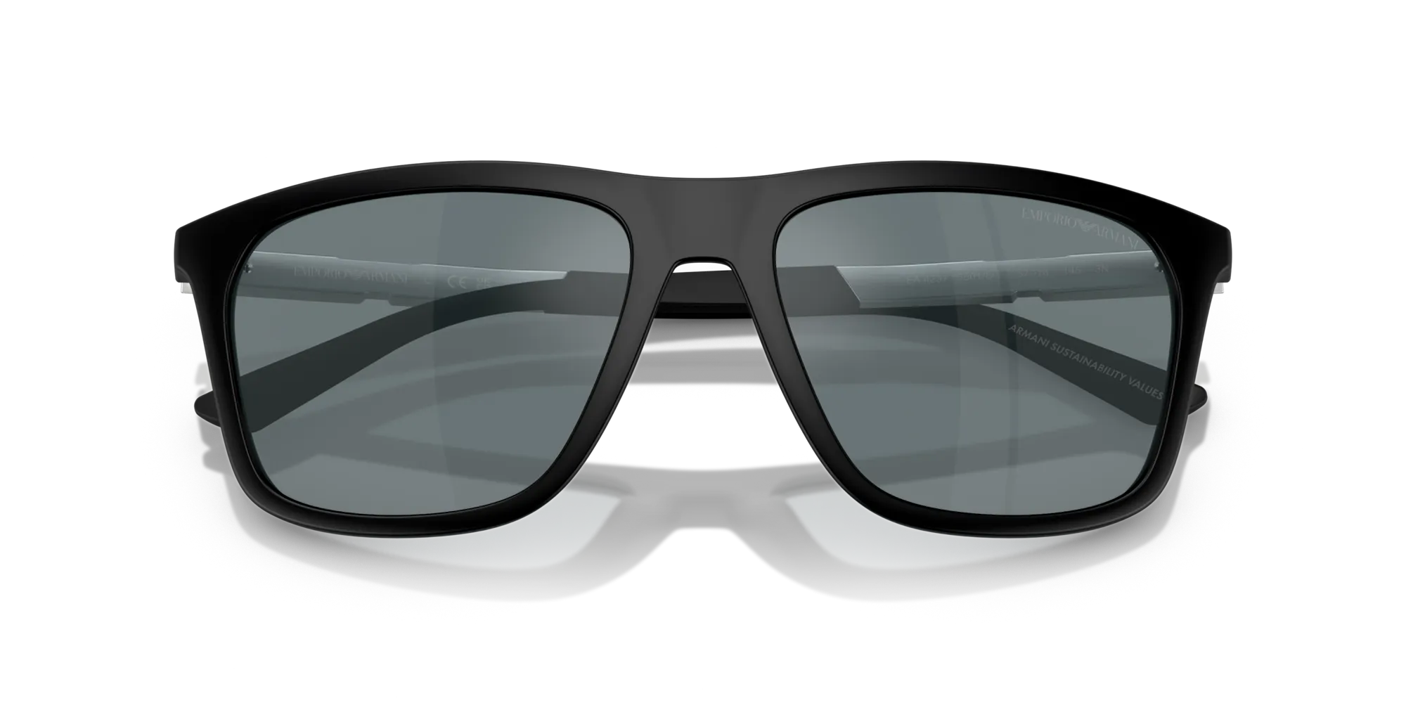 Emporio Armani EA4237 50016G Occhiali da sole Iniettato Nero Grigio Squadrata Specchiate - immagine 2