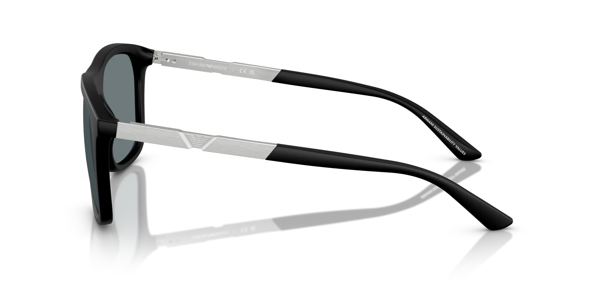 Emporio Armani EA4237 50016G Occhiali da sole Iniettato Nero Grigio Squadrata Specchiate - immagine 4
