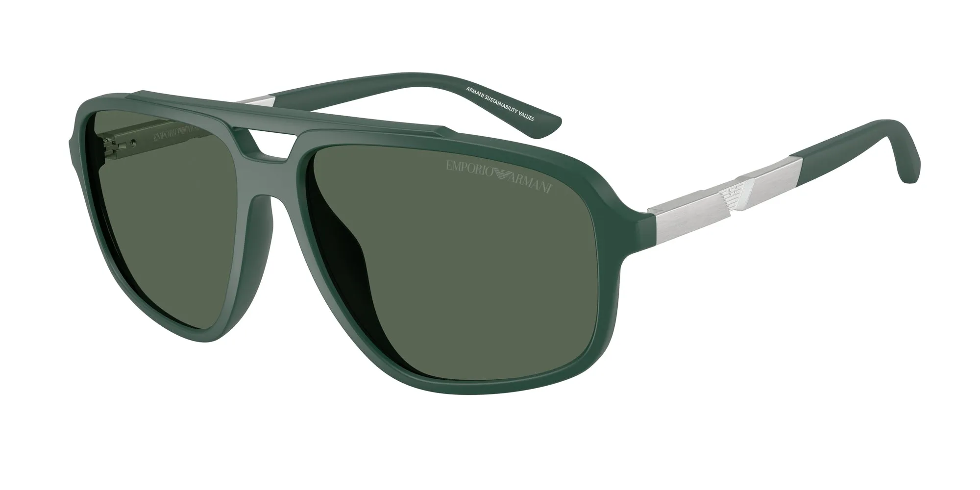 Emporio Armani EA4236U 619071 Occhiali da sole Iniettato Verde Verde Pilot Normale - immagine 1