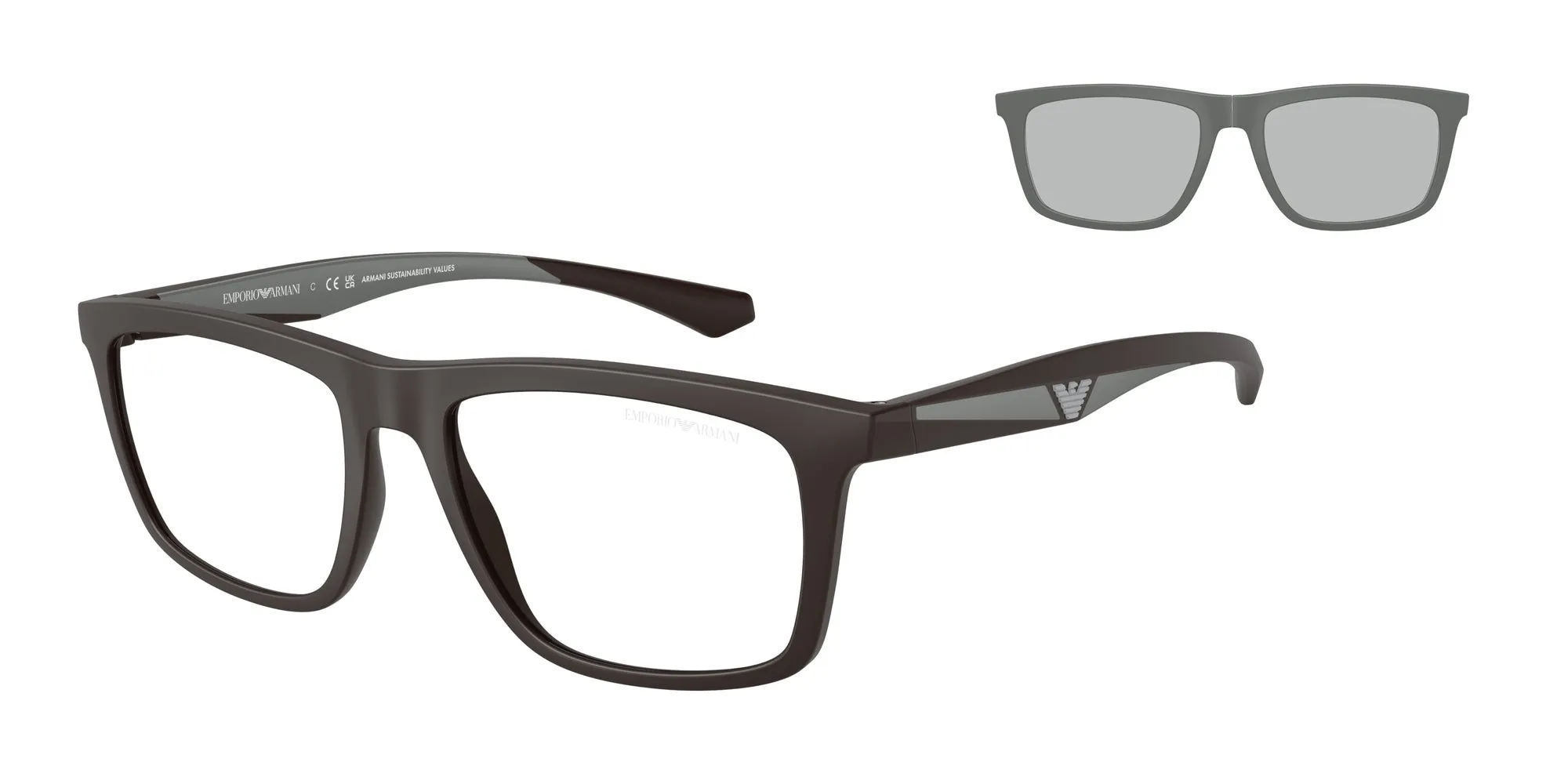 Emporio Armani EA4235 61861W Occhiali da sole Iniettato Marrone Trasparente Squadrata Normale - immagine 1