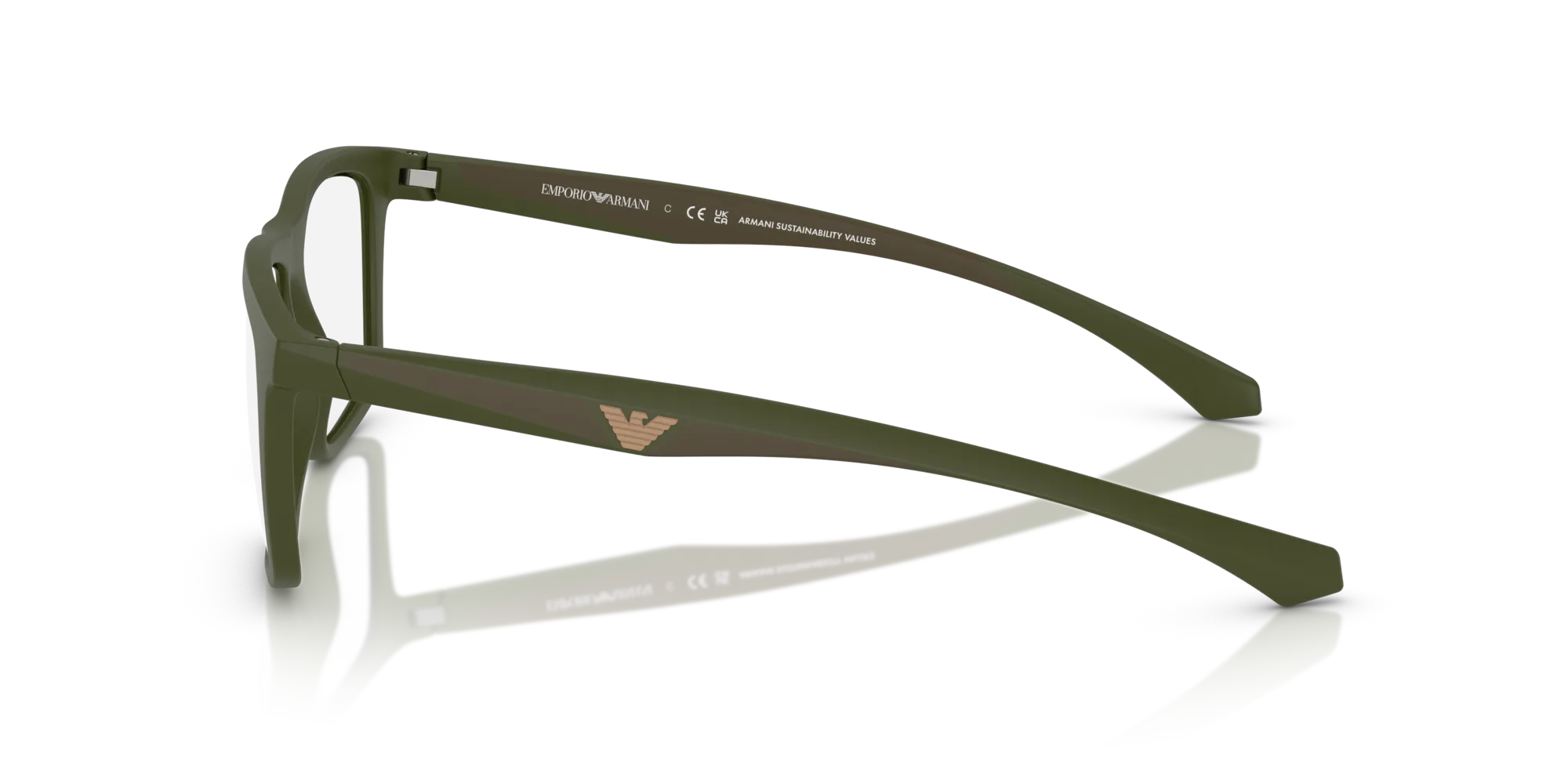 Emporio Armani EA4235 61841W Occhiali da sole Iniettato Verde Trasparente Squadrata Normale - immagine 4