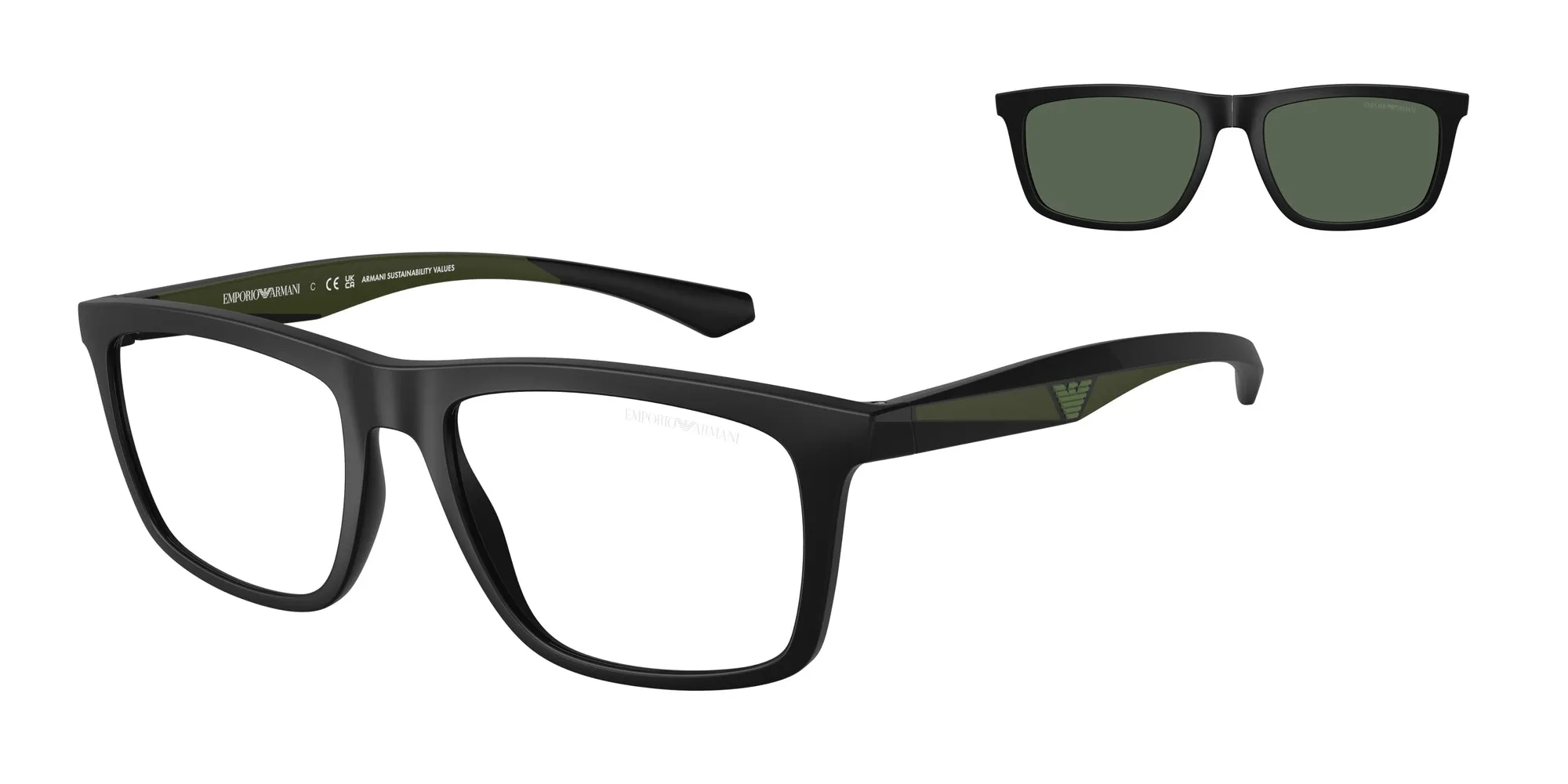 Emporio Armani EA4235 50011W Occhiali da sole Iniettato Nero Trasparente Squadrata Normale - immagine 1