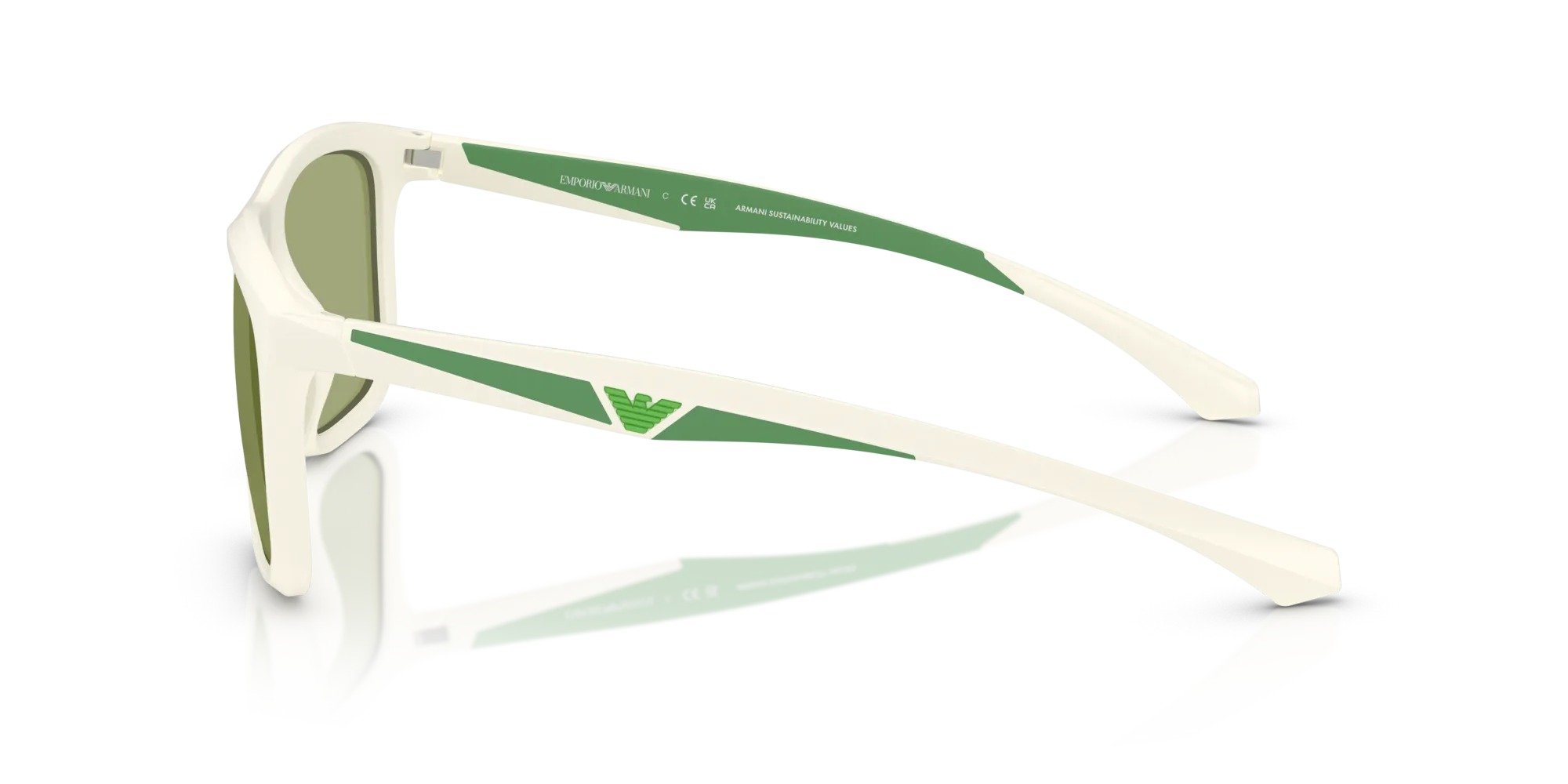 Emporio Armani EA4234U 618782 Occhiali da sole Iniettato Bianco Verde Squadrata Normale - immagine 4