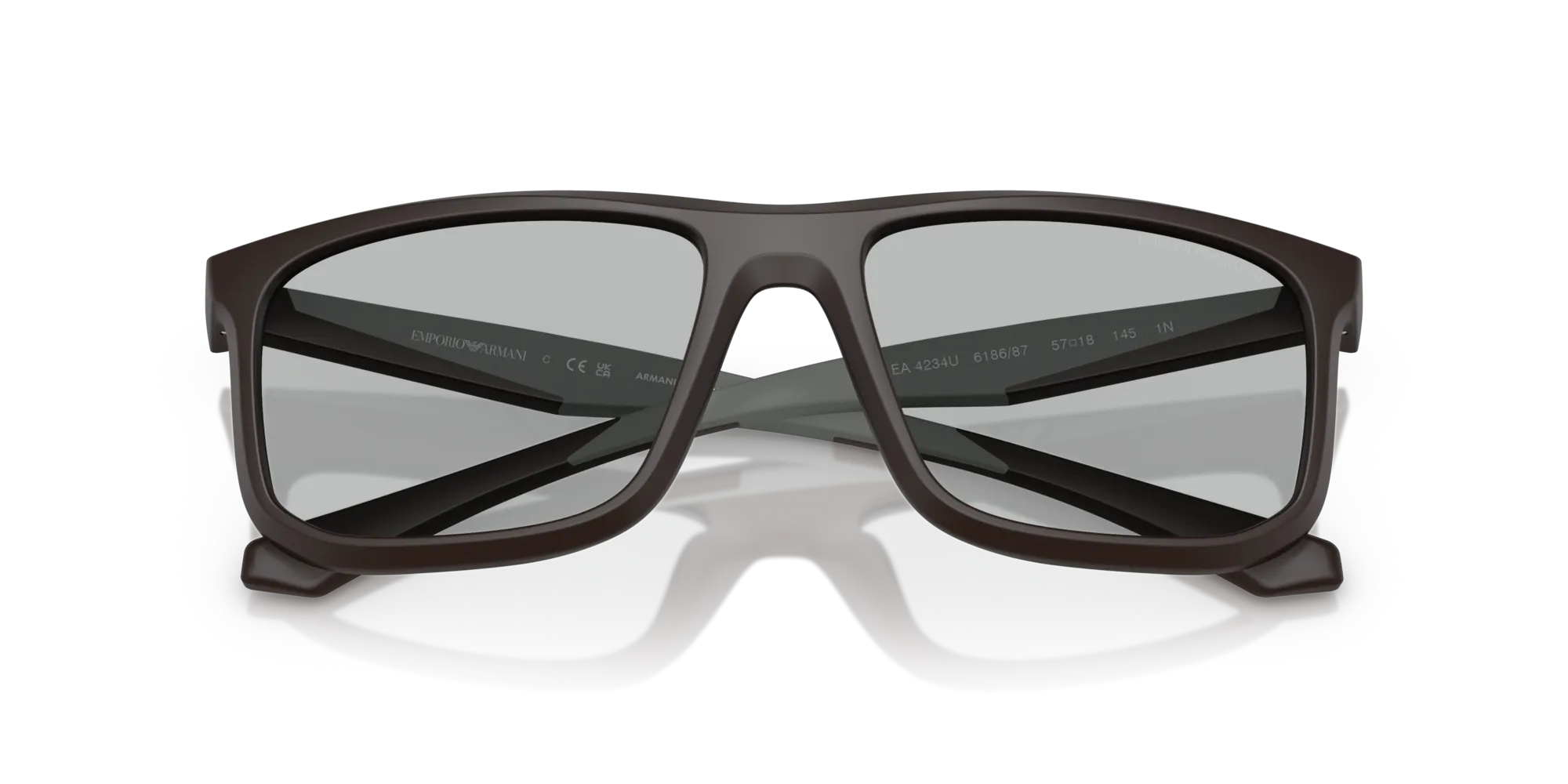 Emporio Armani EA4234U 618687 Occhiali da sole Iniettato Marrone Grigio Squadrata Normale - immagine 2