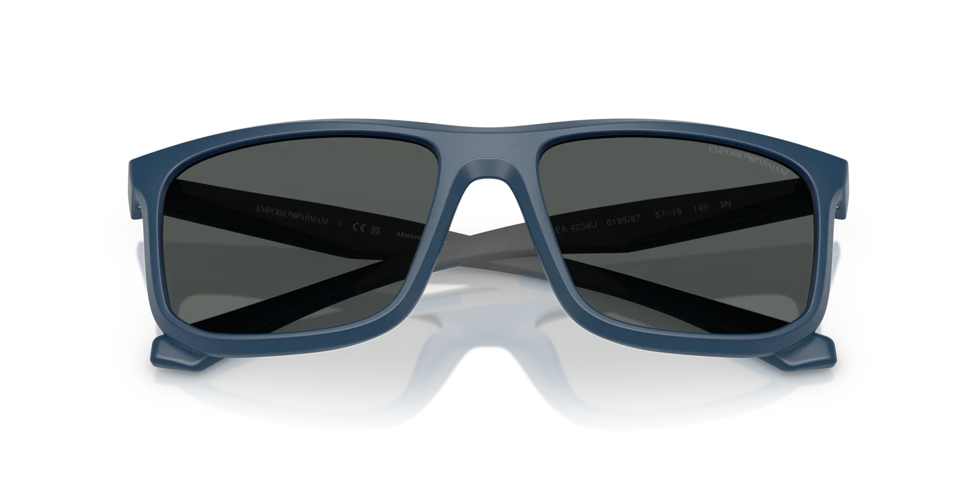 Emporio Armani EA4234U 618587 Occhiali da sole Iniettato Blu Grigio Squadrata Normale - immagine 2