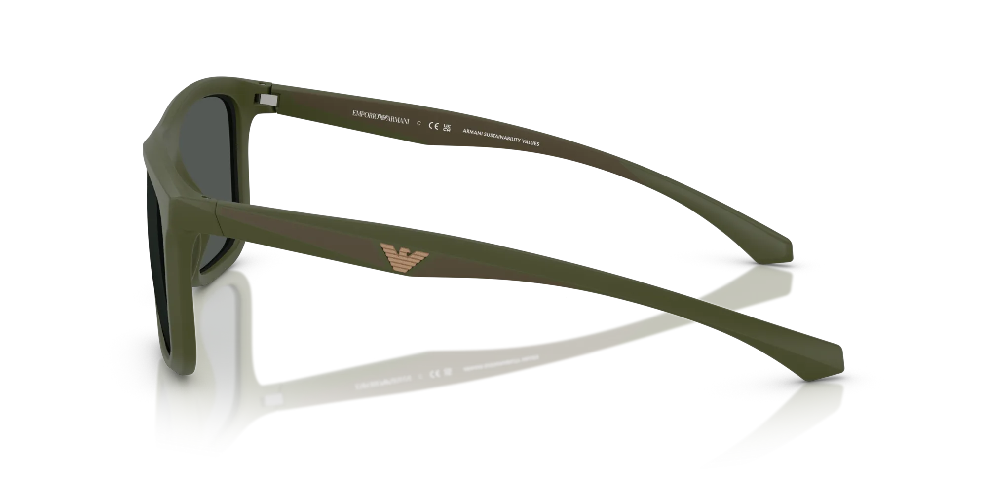 Emporio Armani EA4234U 618487 Occhiali da sole Iniettato Verde Grigio Squadrata Normale - immagine 4