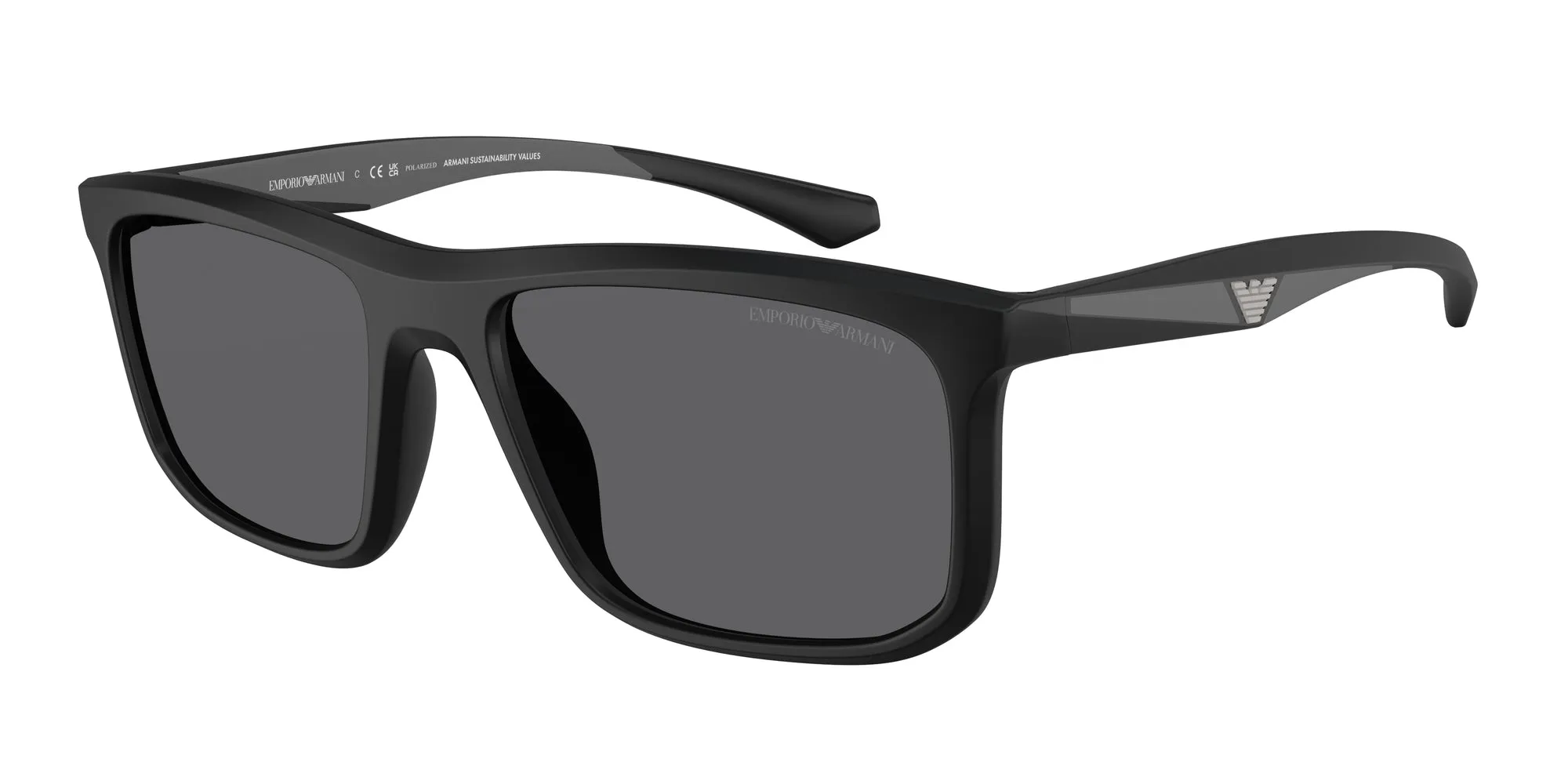 Emporio Armani EA4234U 5001T3 Occhiali da sole Iniettato Nero Grigio Squadrata Polarizzata - immagine 1