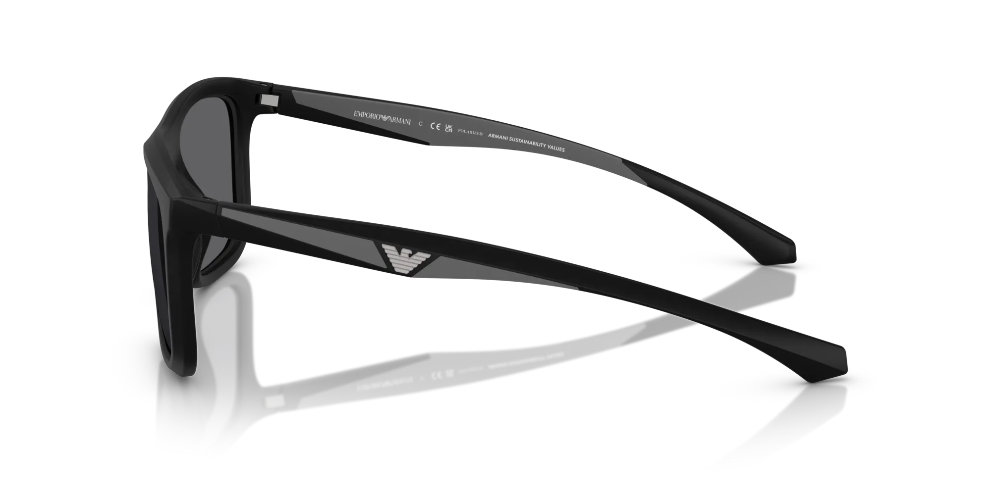 Emporio Armani EA4234U 5001T3 Occhiali da sole Iniettato Nero Grigio Squadrata Polarizzata - immagine 4