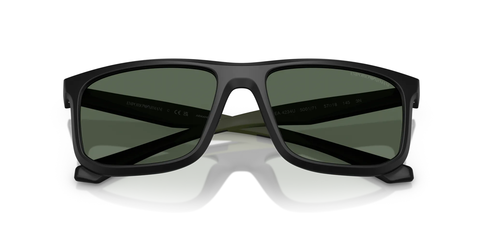 Emporio Armani EA4234U 500171 Occhiali da sole Iniettato Nero Verde Squadrata Normale - immagine 2