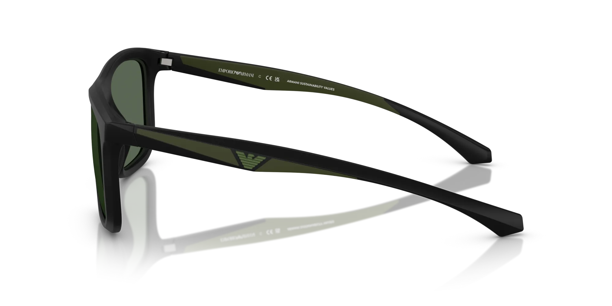 Emporio Armani EA4234U 500171 Occhiali da sole Iniettato Nero Verde Squadrata Normale - immagine 4