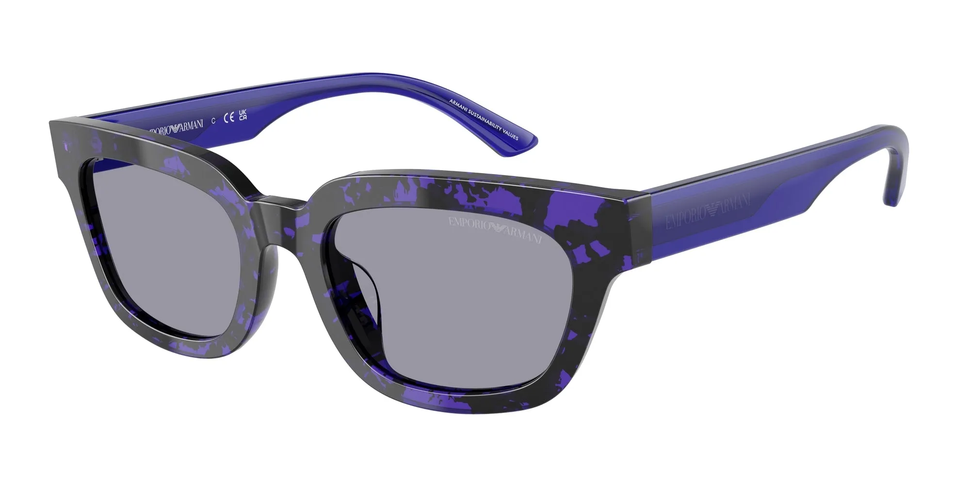 Emporio Armani EA4233U 618380 Occhiali da sole Acetato Viola Blu Geometrica Normale - immagine 1