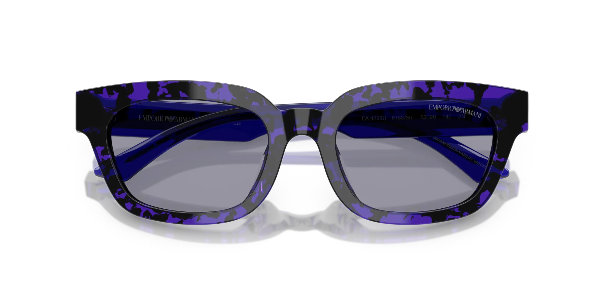 Emporio Armani EA4233U 618380 Occhiali da sole Acetato Viola Blu Geometrica Normale - immagine 2
