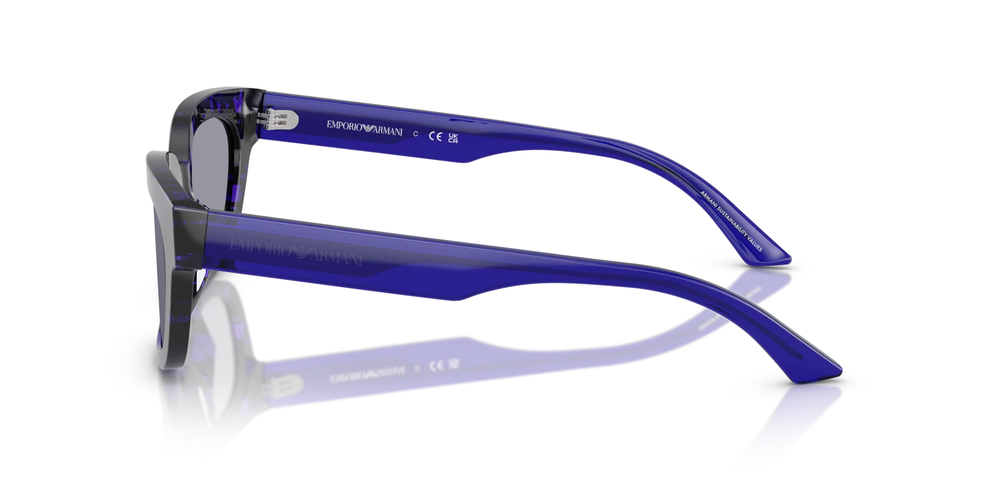 Emporio Armani EA4233U 618380 Occhiali da sole Acetato Viola Blu Geometrica Normale - immagine 4