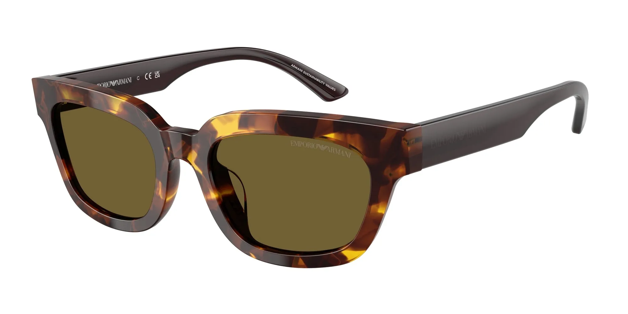 Emporio Armani EA4233U 618173 Occhiali da sole Acetato Tartaruga Marrone Geometrica Normale - immagine 1