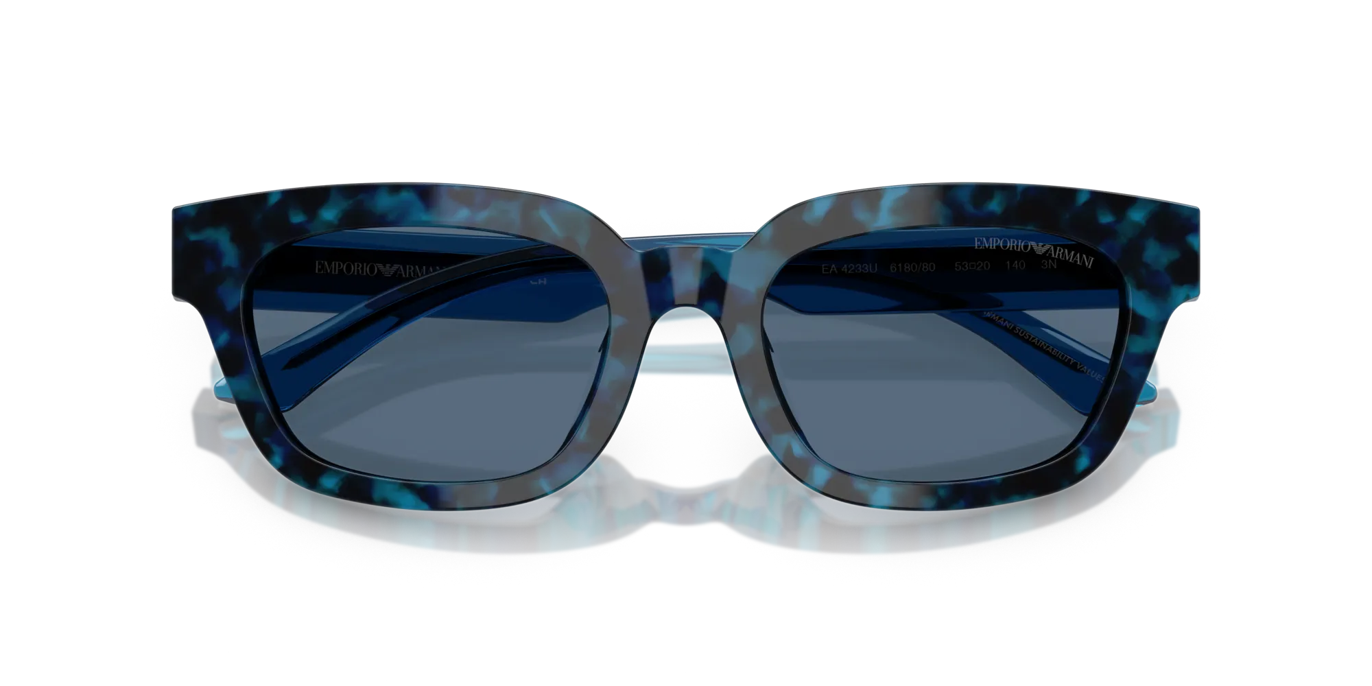 Emporio Armani EA4233U 618080 Occhiali da sole Acetato Blu Blu Geometrica Normale - immagine 2