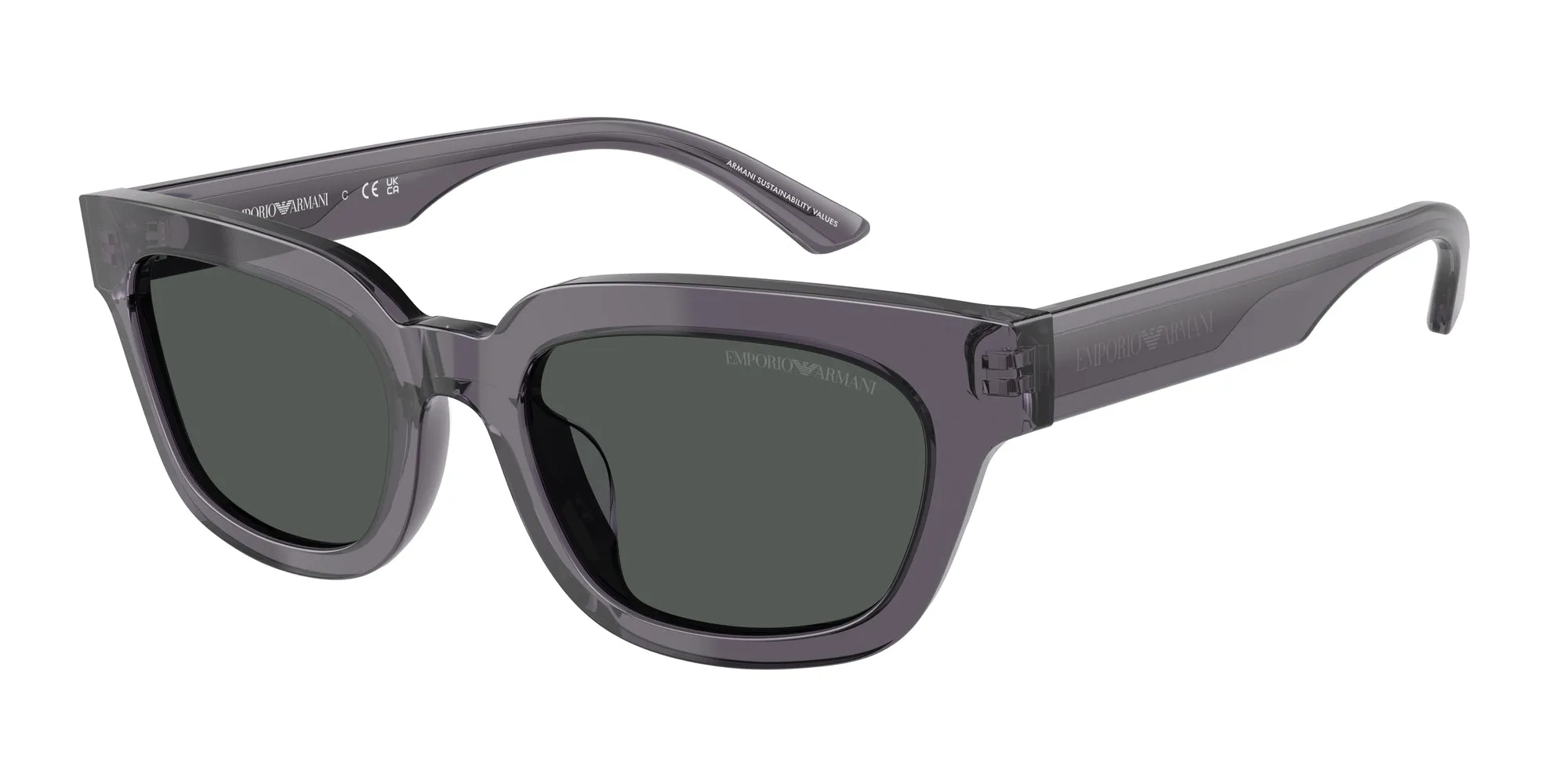 Emporio Armani EA4233U 610687 Occhiali da sole Acetato Grigio Grigio Geometrica Normale - immagine 1