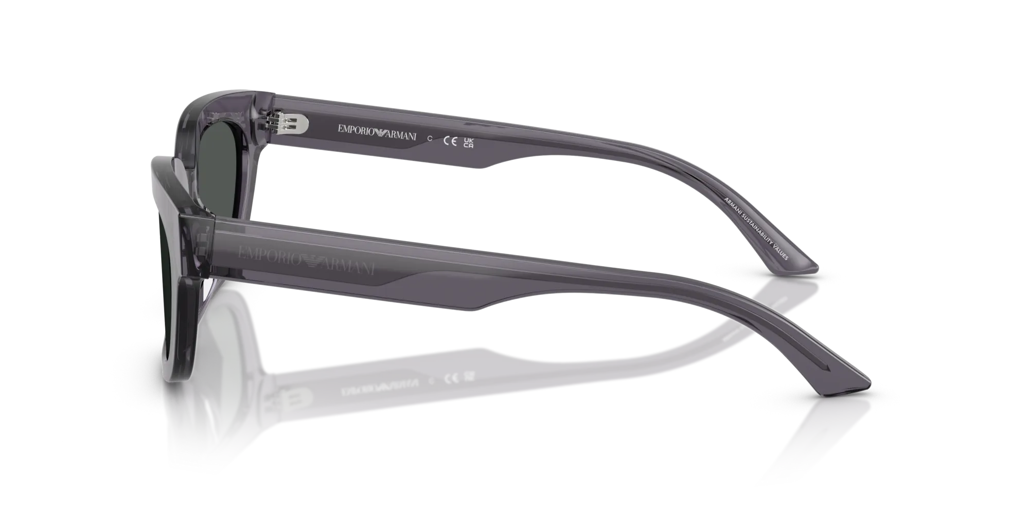 Emporio Armani EA4233U 610687 Occhiali da sole Acetato Grigio Grigio Geometrica Normale - immagine 4