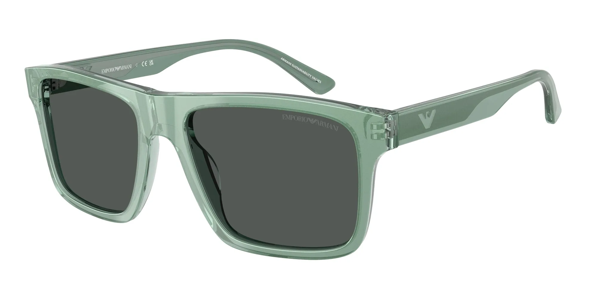 Emporio Armani EA4232 617687 Occhiali da sole Acetato Verde Grigio Squadrata Normale - immagine 1