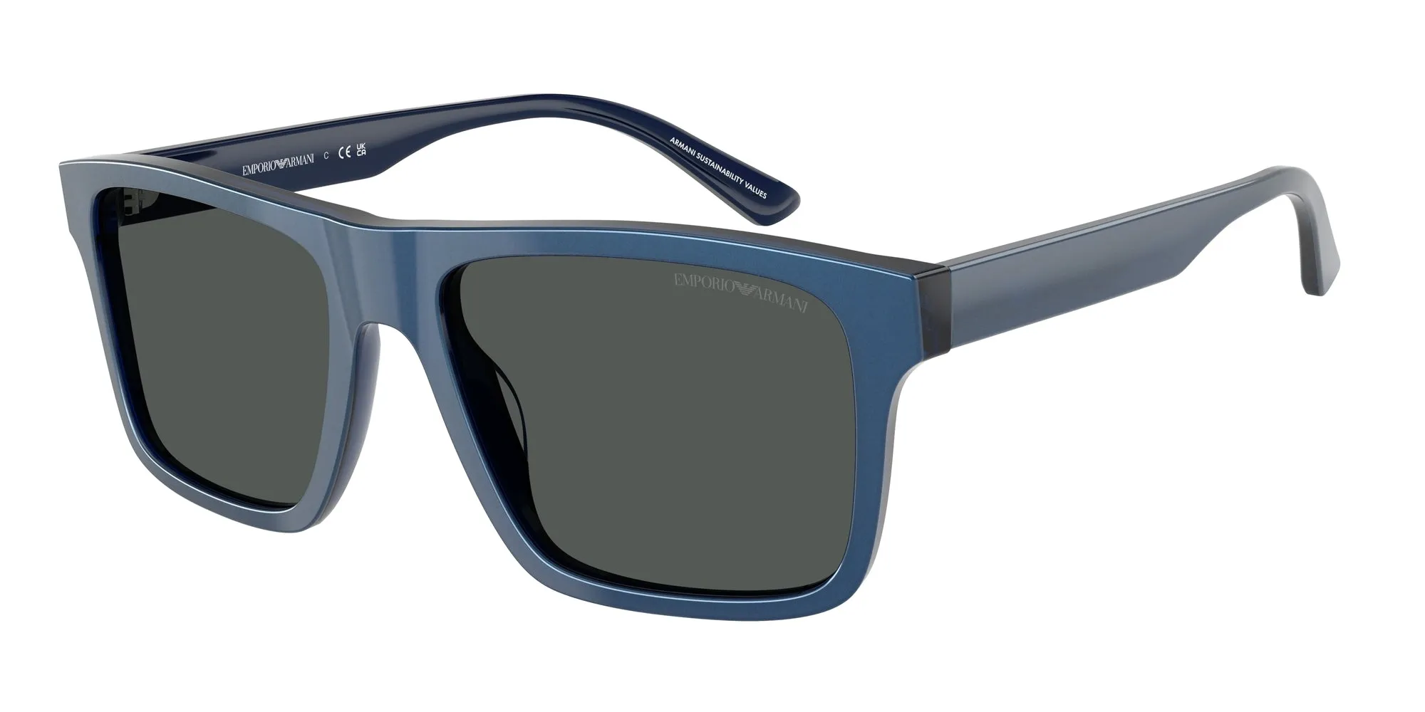 Emporio Armani EA4232 617587 Occhiali da sole Acetato Blu Grigio Squadrata Normale - immagine 1