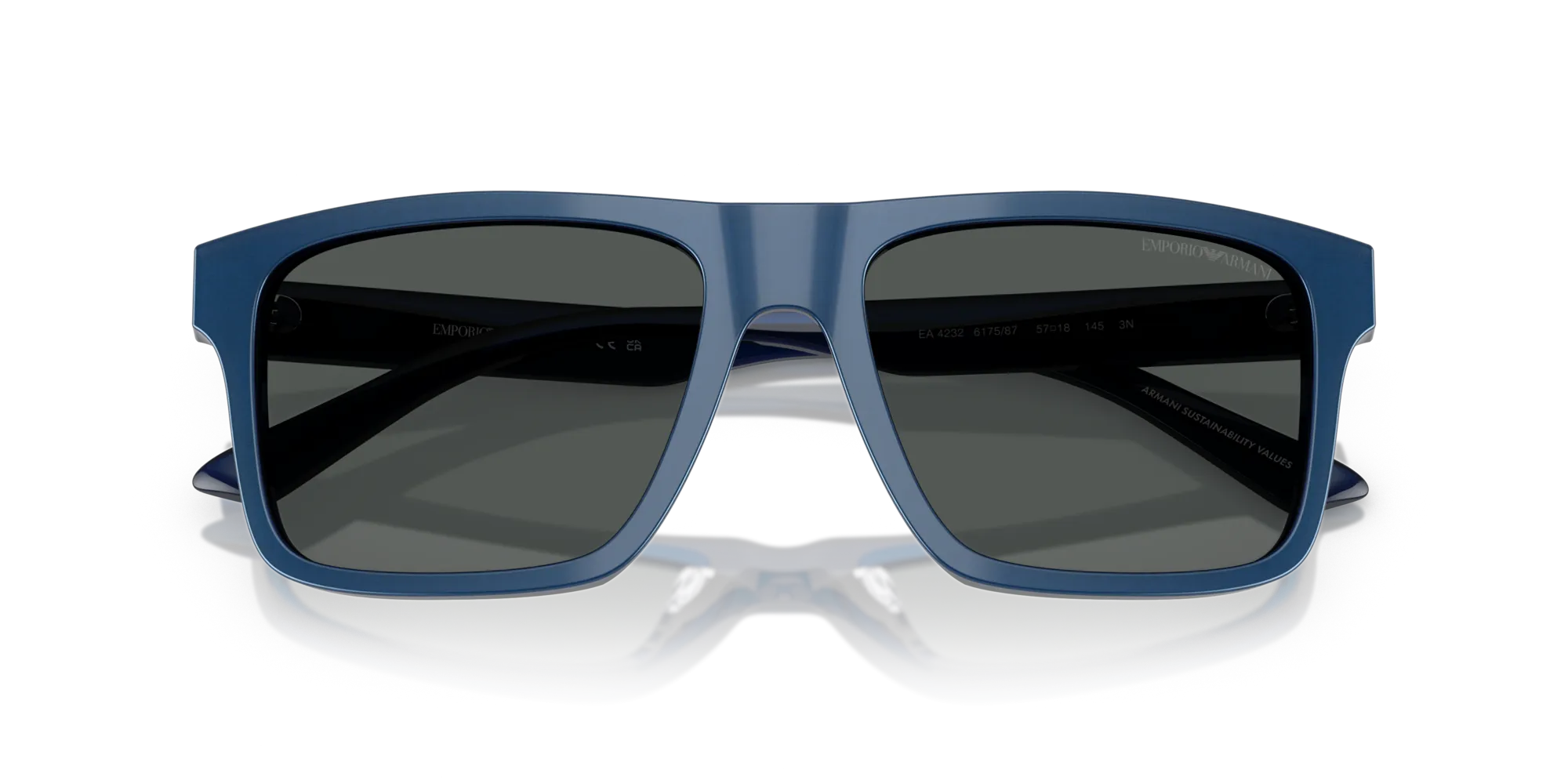 Emporio Armani EA4232 617587 Occhiali da sole Acetato Blu Grigio Squadrata Normale - immagine 2