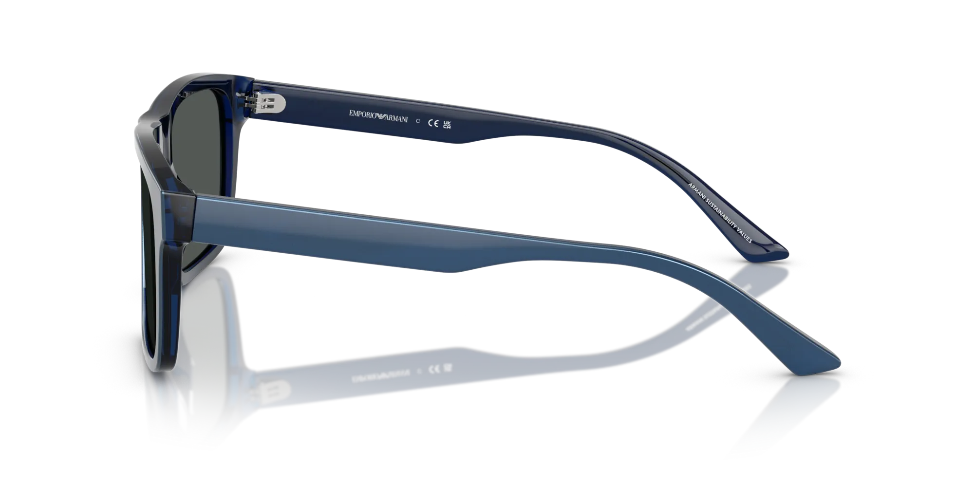 Emporio Armani EA4232 617587 Occhiali da sole Acetato Blu Grigio Squadrata Normale - immagine 4