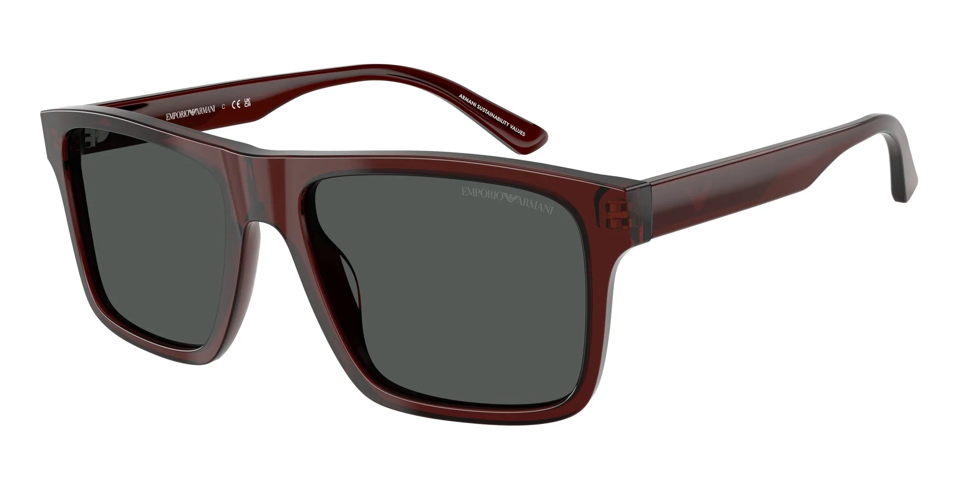 Emporio Armani EA4232 617487 Occhiali da sole Acetato Marrone Grigio Squadrata Normale - immagine 1