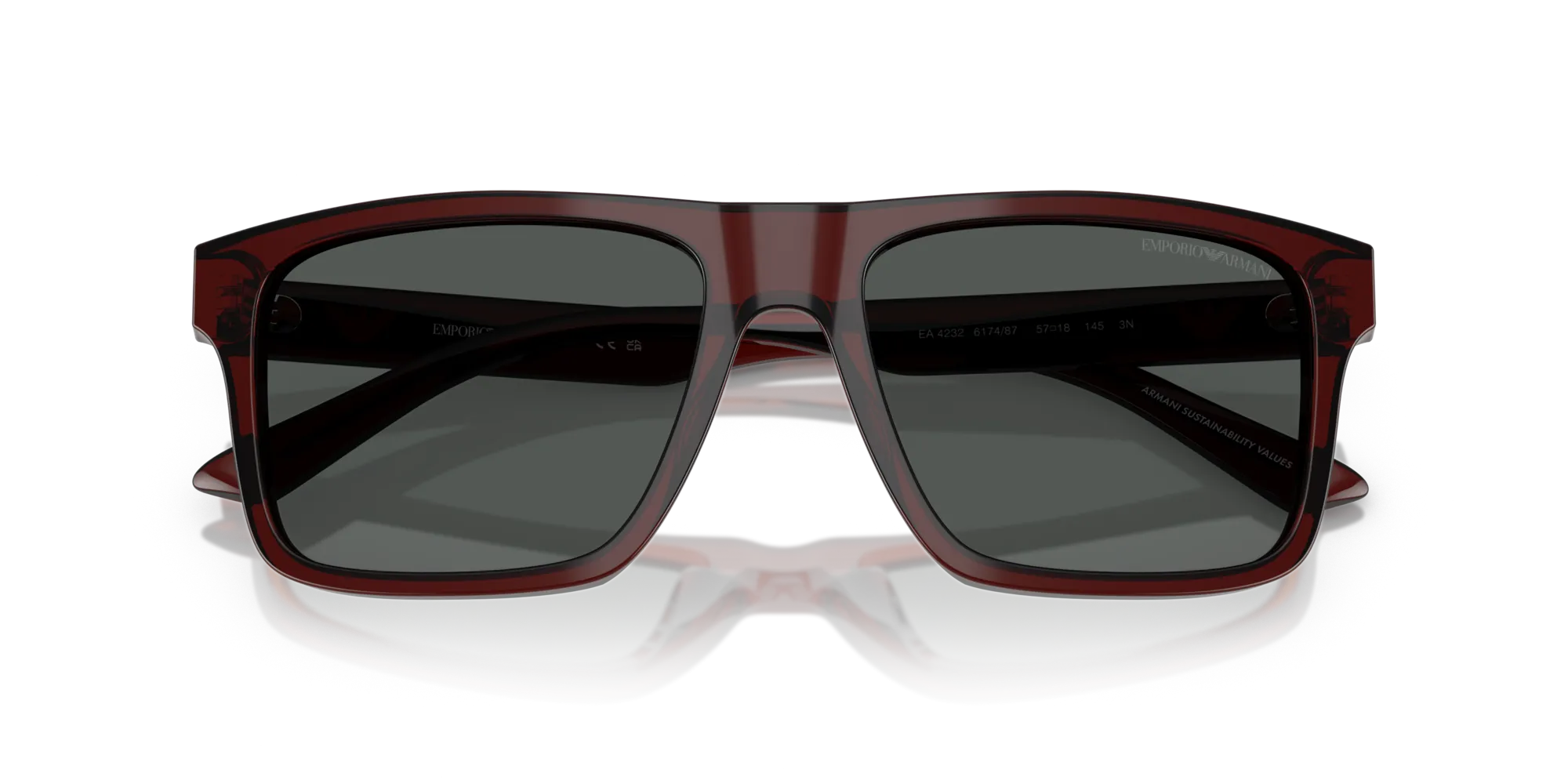 Emporio Armani EA4232 617487 Occhiali da sole Acetato Marrone Grigio Squadrata Normale - immagine 2