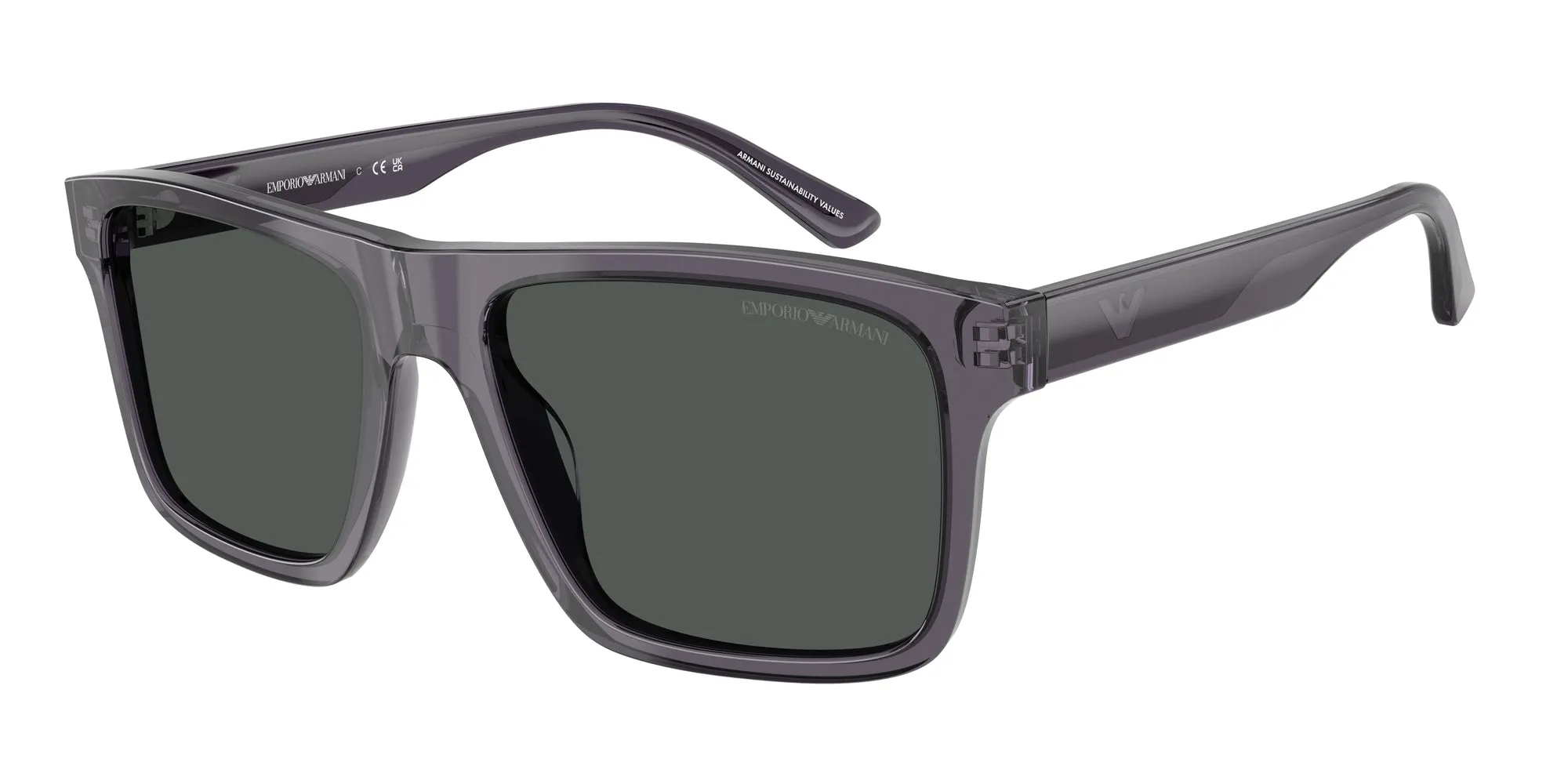 Emporio Armani EA4232 610687 Occhiali da sole Acetato Grigio Grigio Squadrata Normale - immagine 1