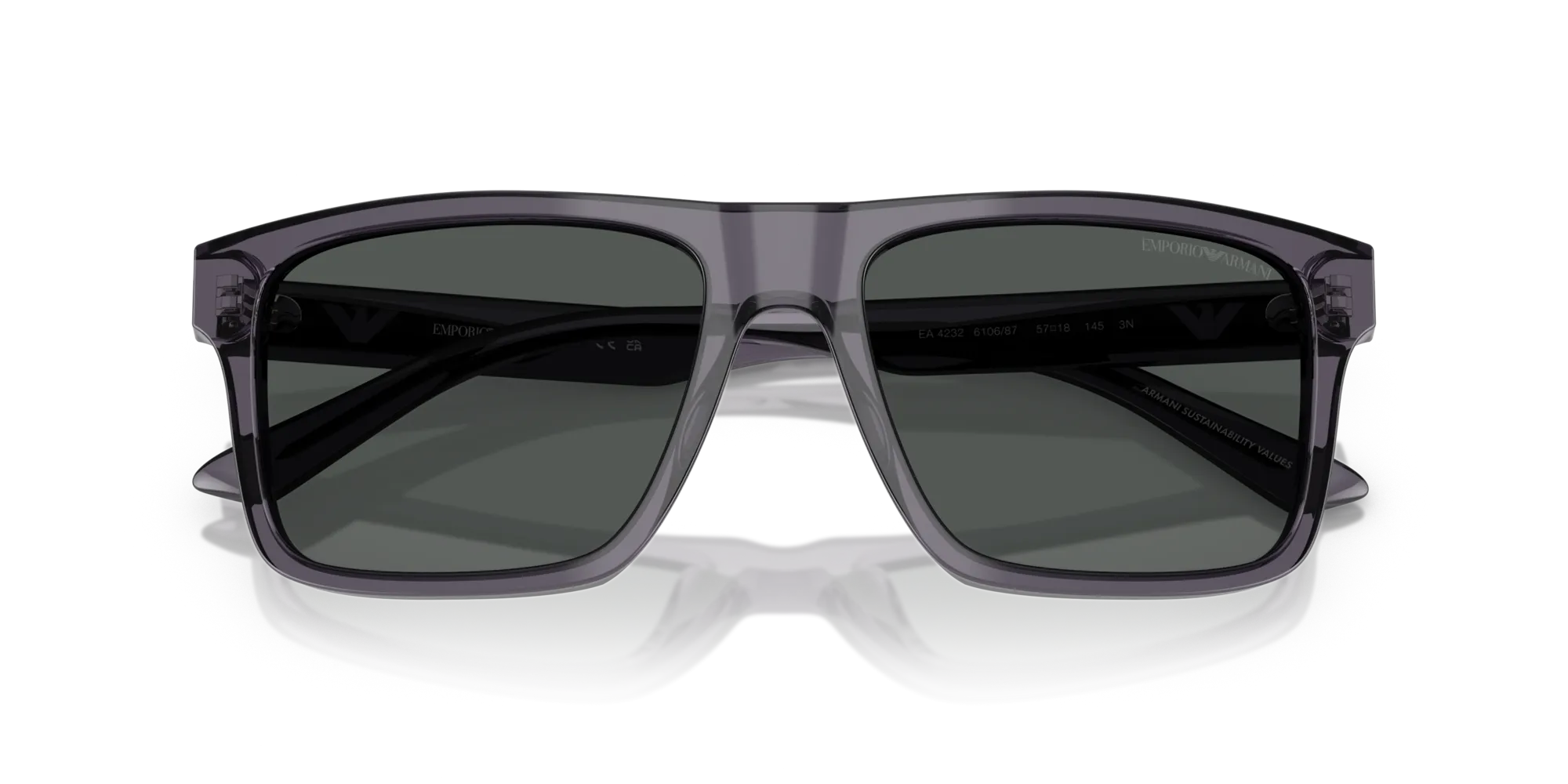 Emporio Armani EA4232 610687 Occhiali da sole Acetato Grigio Grigio Squadrata Normale - immagine 2