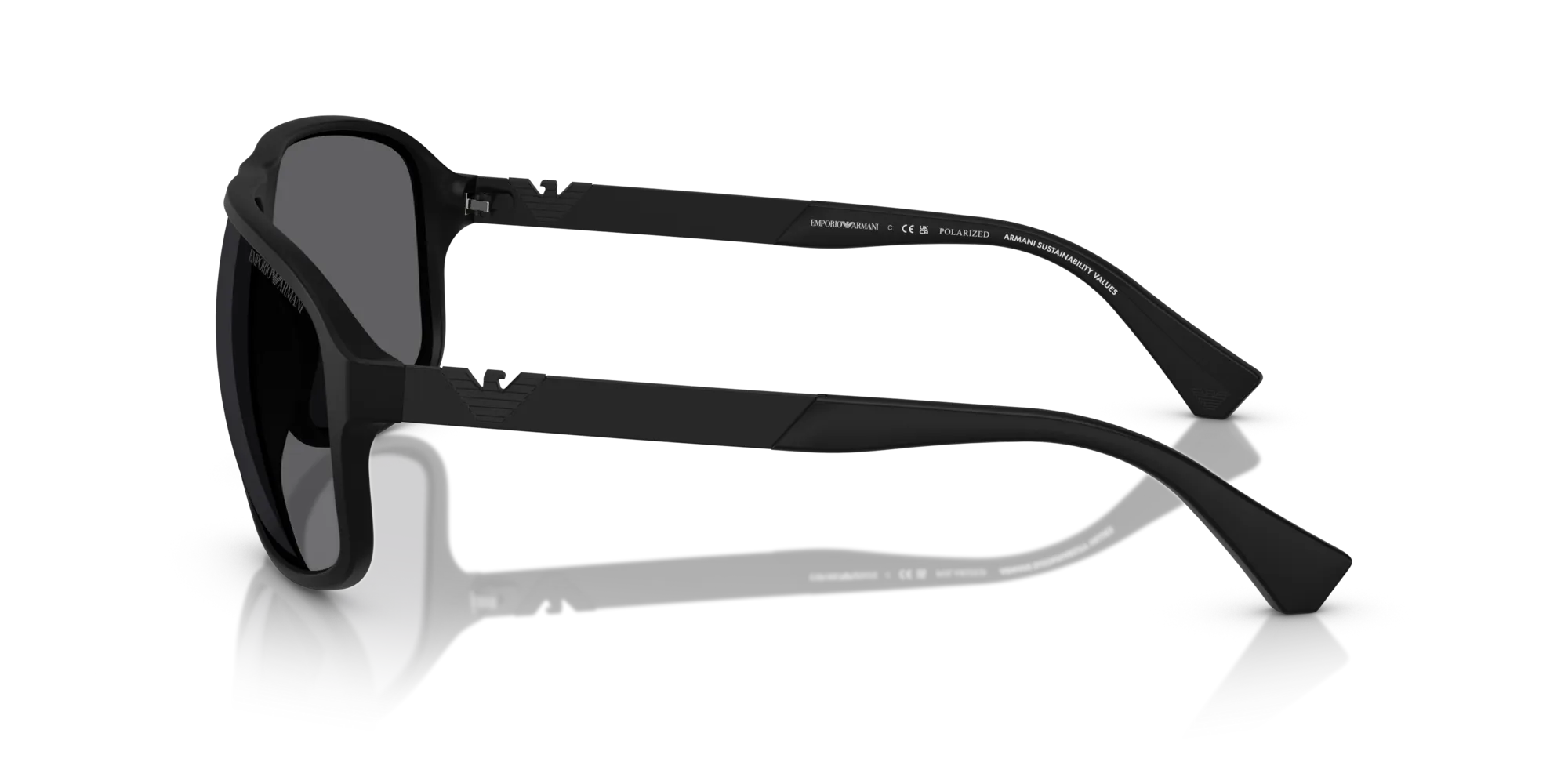 Emporio Armani EA4029 5001T3 Occhiali da sole Iniettato Nero Grigio Squadrata Polarizzata - immagine 4