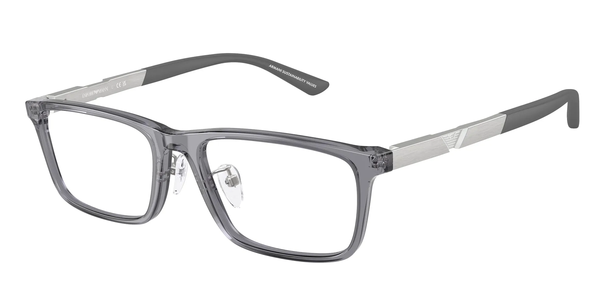 Emporio Armani EA3251D 6206 Montature da vista Acetato Grigio Squadrata Normale - immagine 1