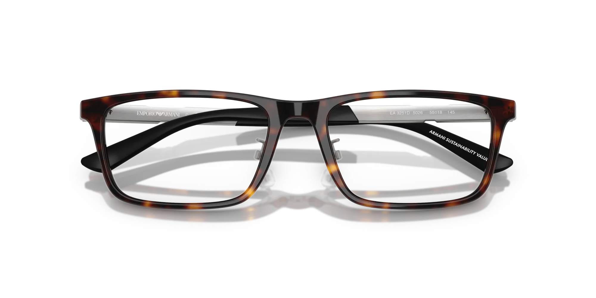 Emporio Armani EA3251D 5026 Montature da vista Acetato Tartaruga Squadrata Normale - immagine 2
