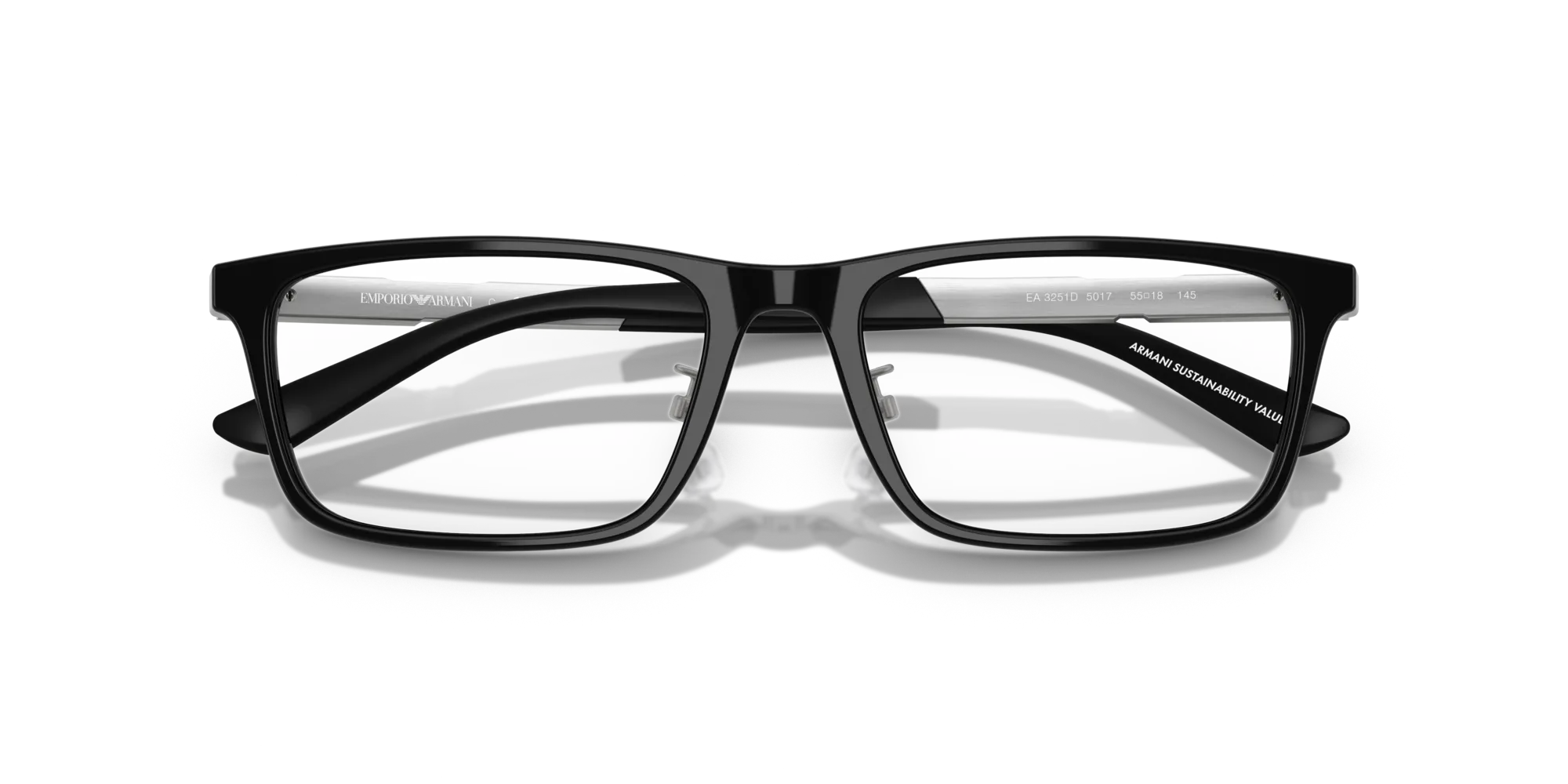 Emporio Armani EA3251D 5017 Montature da vista Acetato Nero Squadrata Normale - immagine 2
