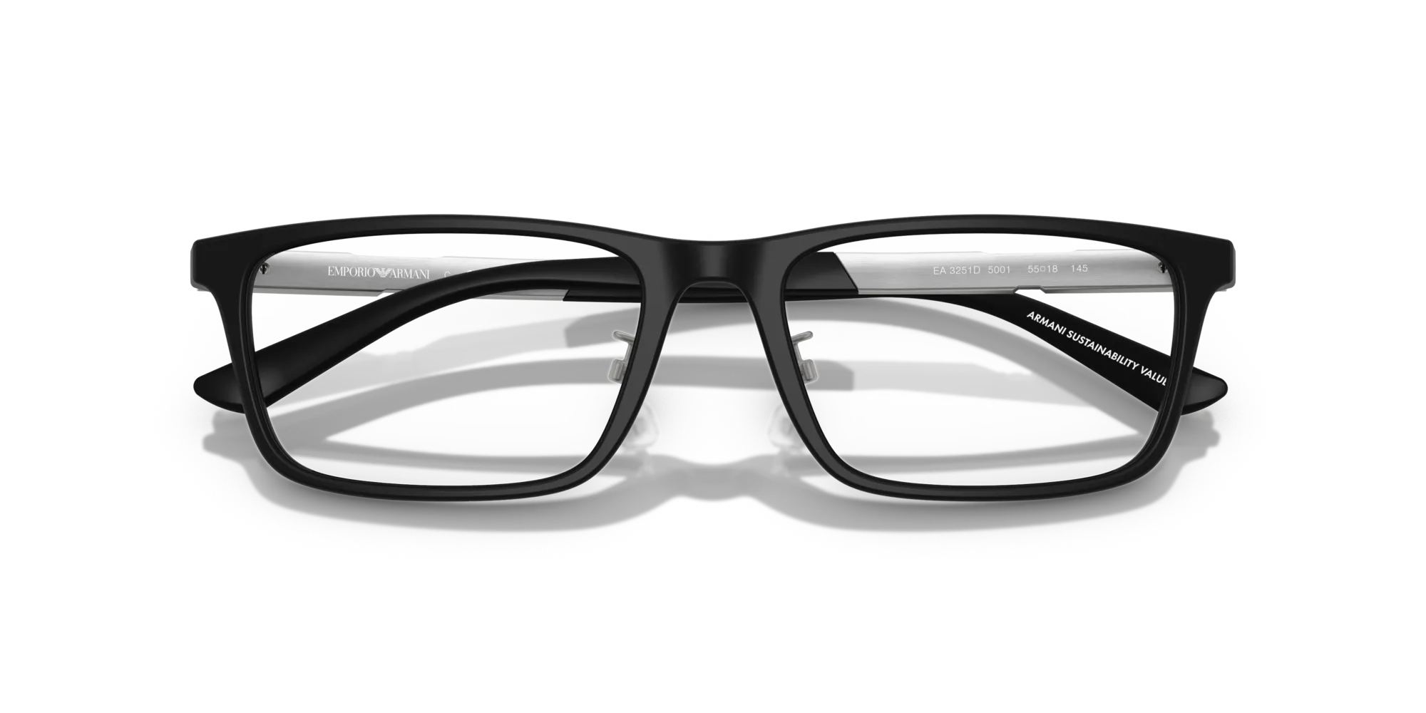 Emporio Armani EA3251D 5001 Montature da vista Acetato Nero Squadrata Normale - immagine 2