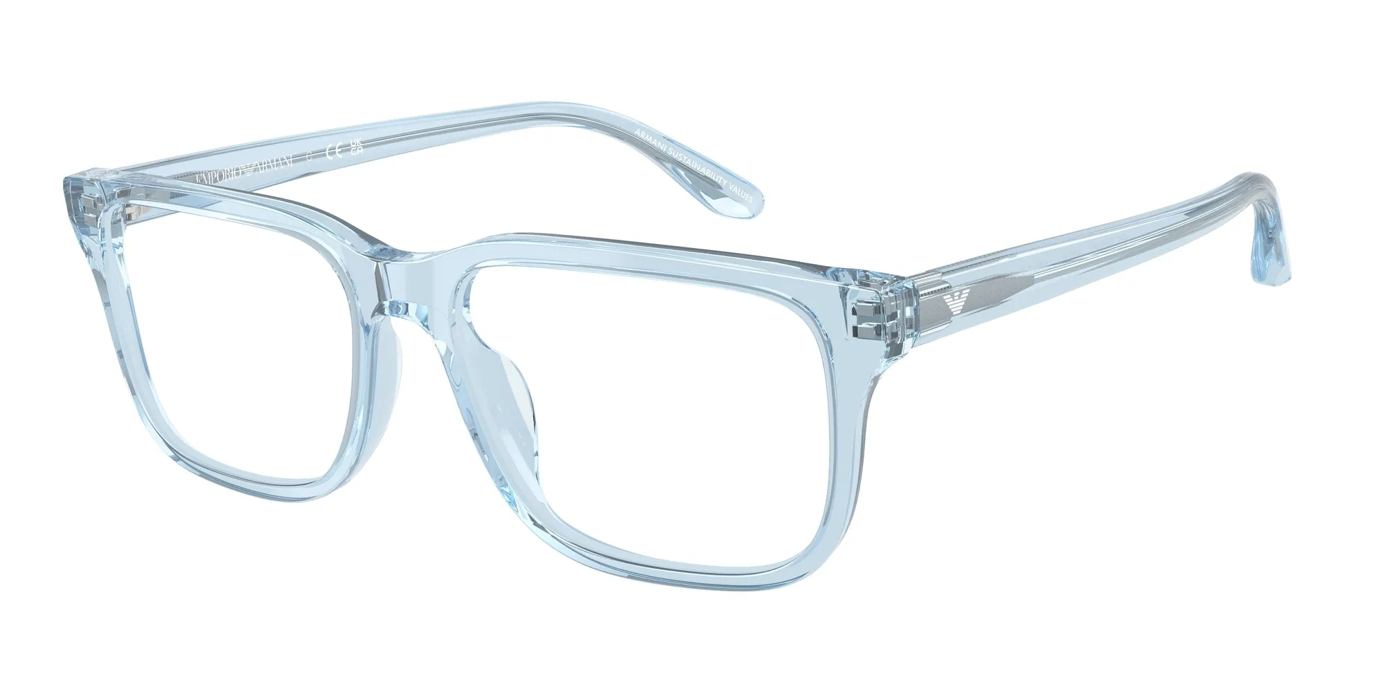 Emporio Armani EA3250U 6204 Montature da vista Acetato Blu Squadrata Normale - immagine 1