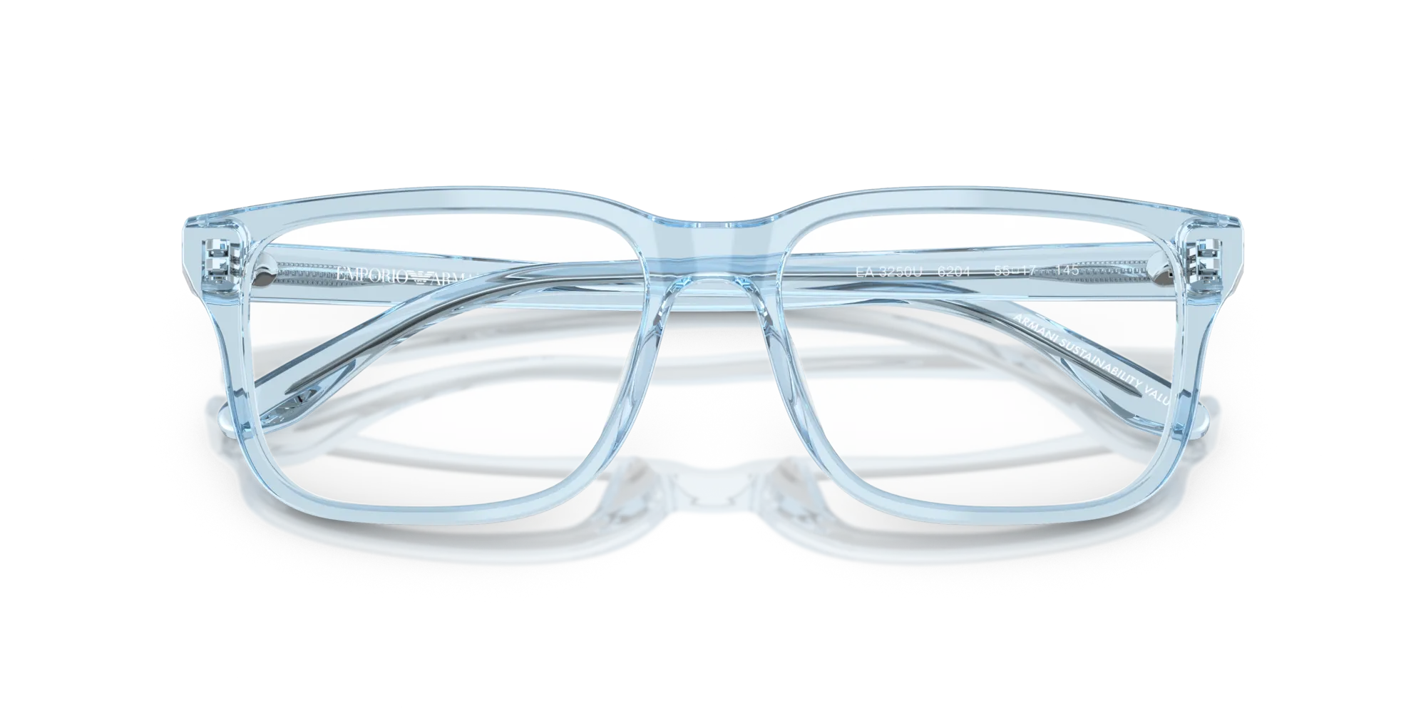 Emporio Armani EA3250U 6204 Montature da vista Acetato Blu Squadrata Normale - immagine 2