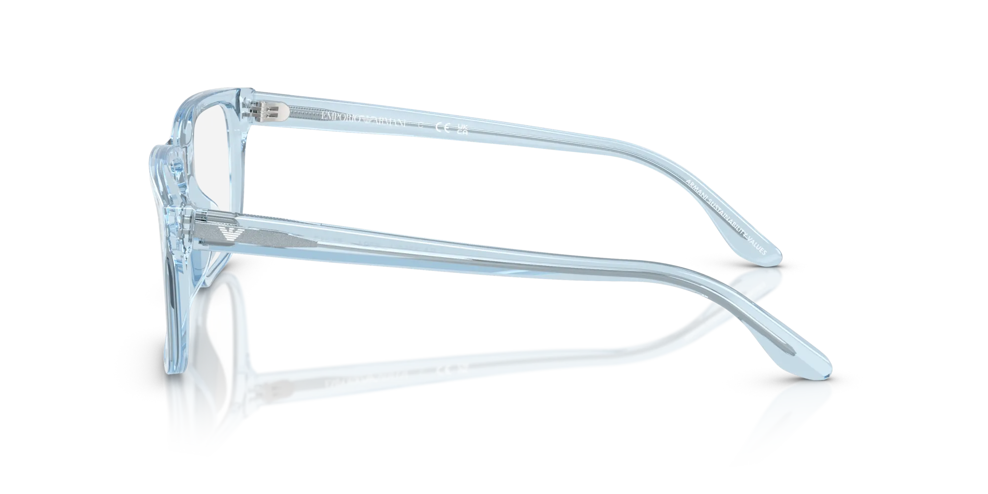 Emporio Armani EA3250U 6204 Montature da vista Acetato Blu Squadrata Normale - immagine 4