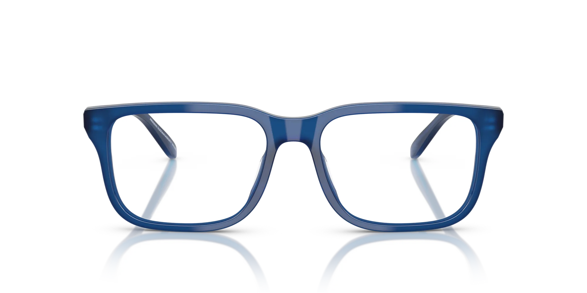Emporio Armani EA3250U 6201 Montature da vista Acetato Blu Trasparente Squadrata Normale - immagine 3