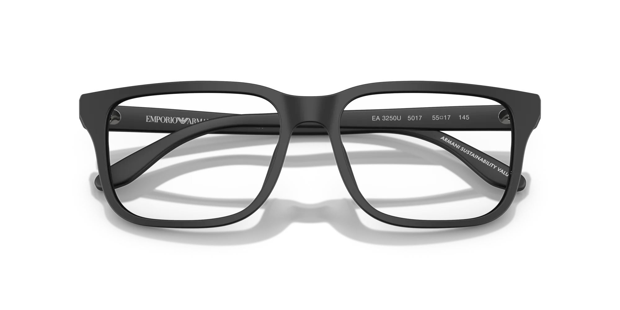 Emporio Armani EA3250U 5017 Montature da vista Acetato Nero Squadrata Normale - immagine 2