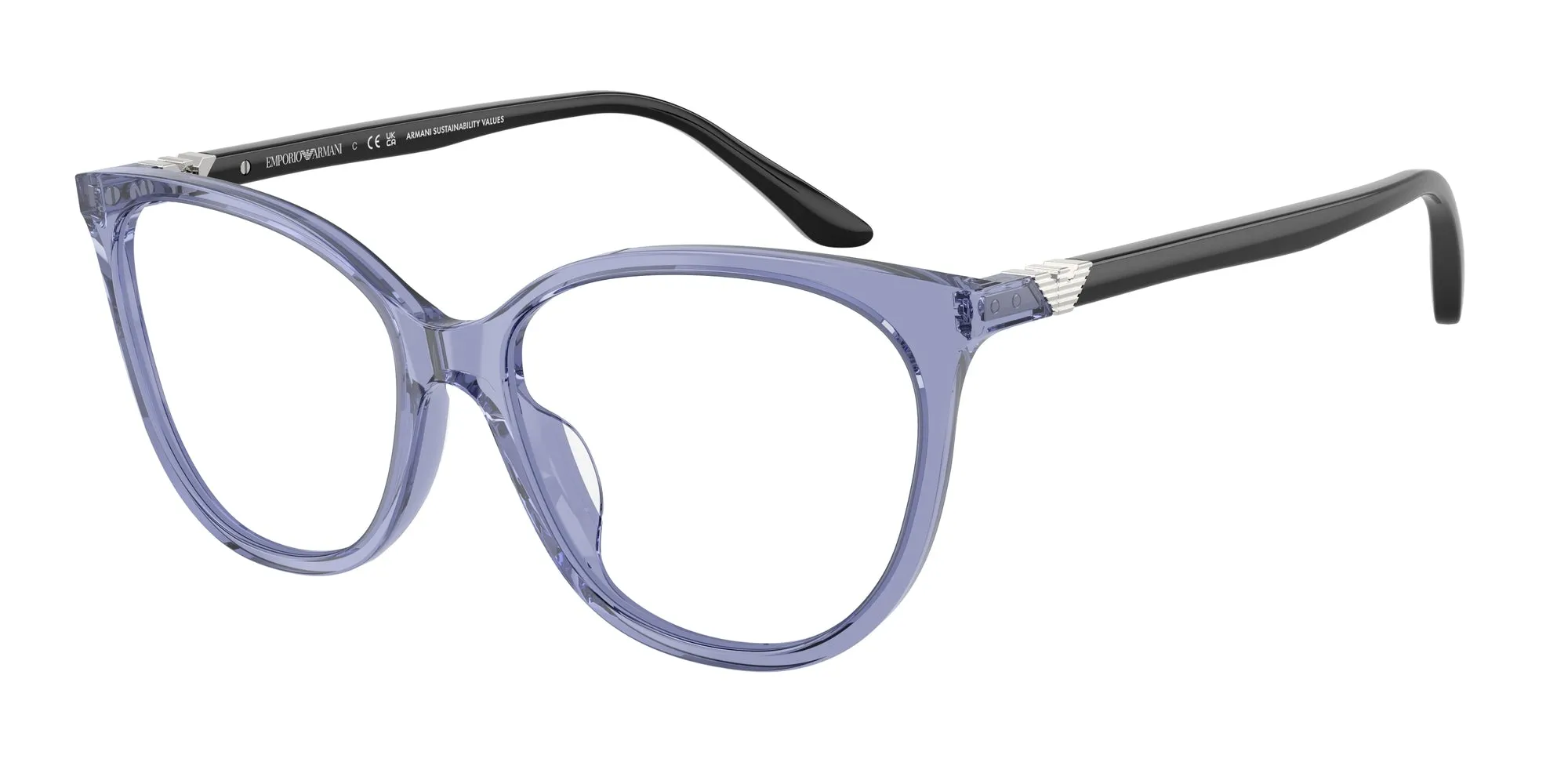Emporio Armani EA3249U 6200 Montature da vista Acetato Blu Cat Eye Normale - immagine 1
