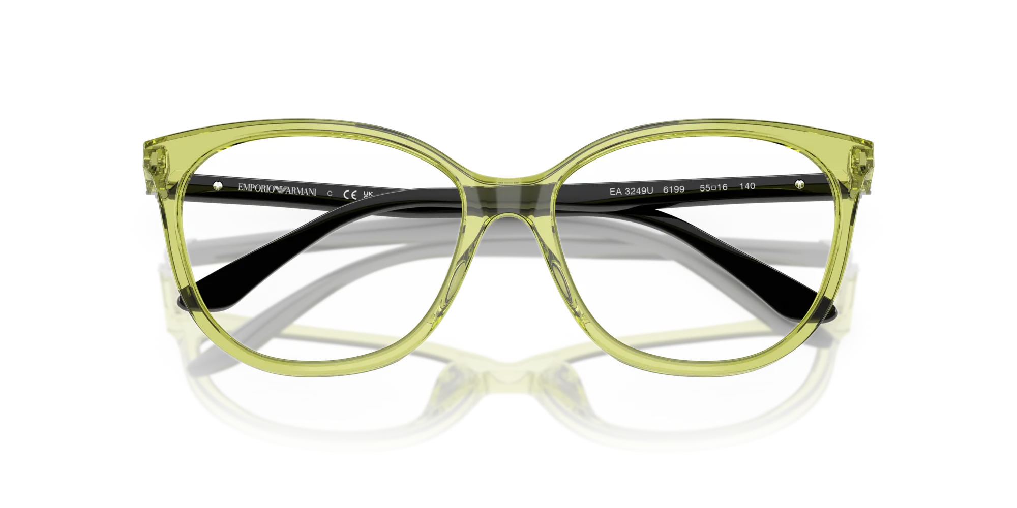 Emporio Armani EA3249U 6199 Montature da vista Acetato Verde Cat Eye Normale - immagine 2
