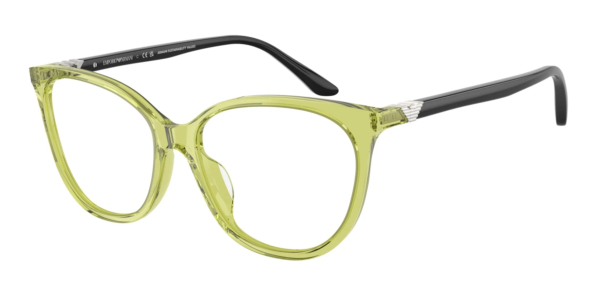 Emporio Armani EA3249U 6199 Montature da vista Acetato Verde Cat Eye Normale - immagine 1