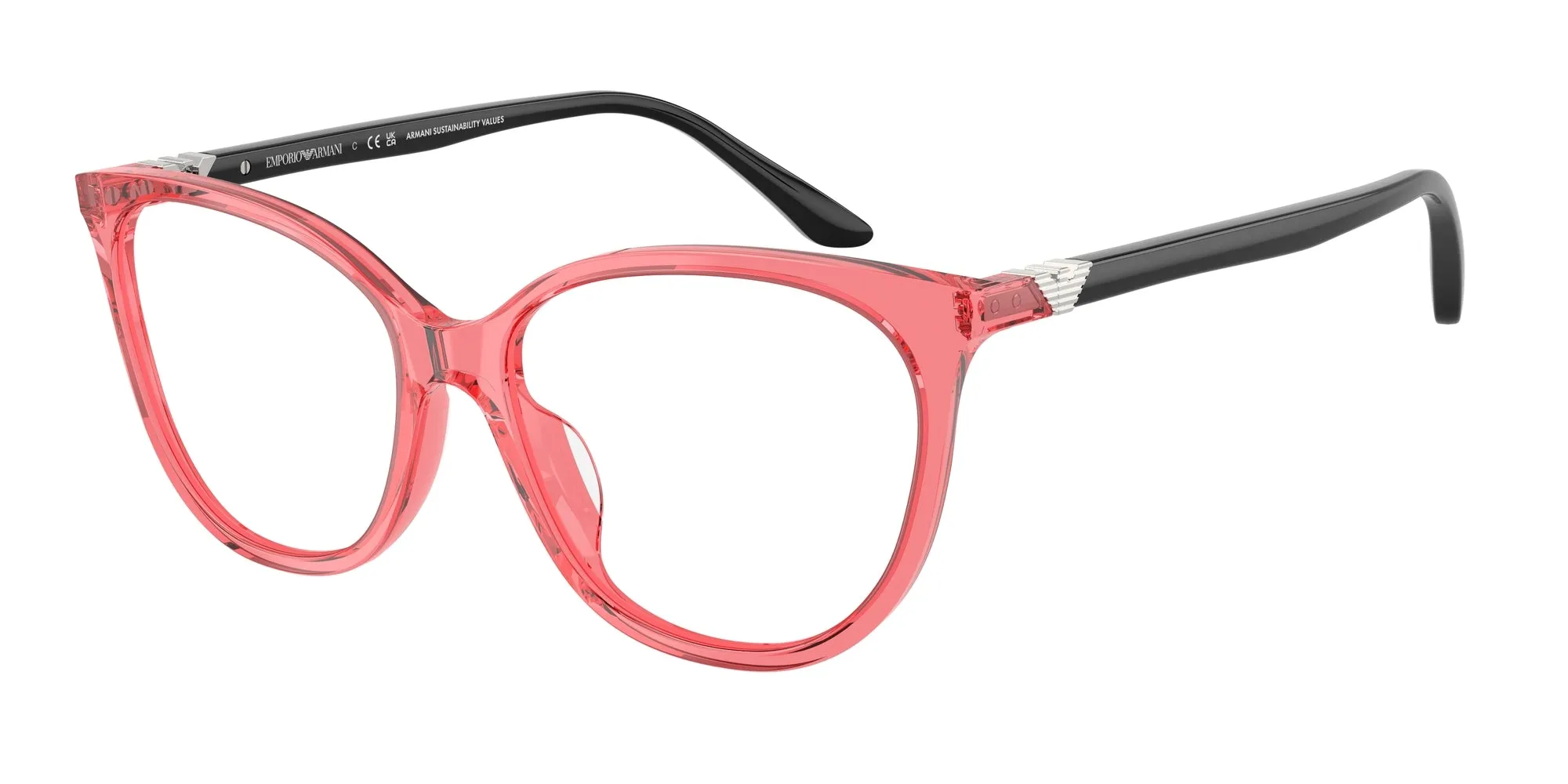 Emporio Armani EA3249U 6198 Montature da vista Acetato Rosso Cat Eye Normale - immagine 1