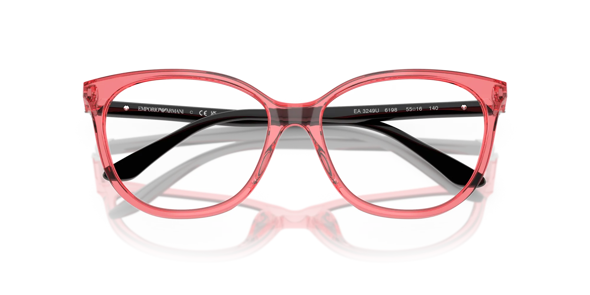 Emporio Armani EA3249U 6198 Montature da vista Acetato Rosso Cat Eye Normale - immagine 2