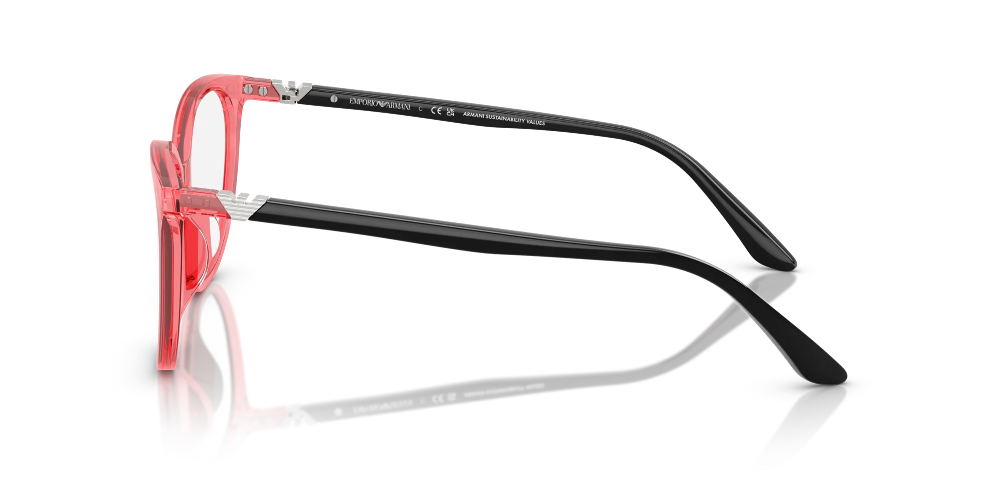 Emporio Armani EA3249U 6198 Montature da vista Acetato Rosso Cat Eye Normale - immagine 4