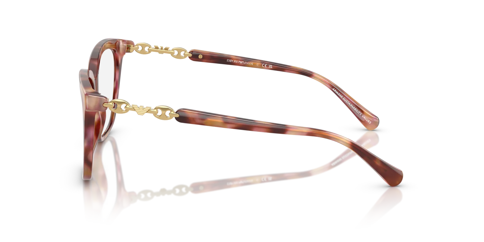 Emporio Armani EA3248 6196 Montature da vista Acetato Rosso Cat Eye Normale - immagine 4