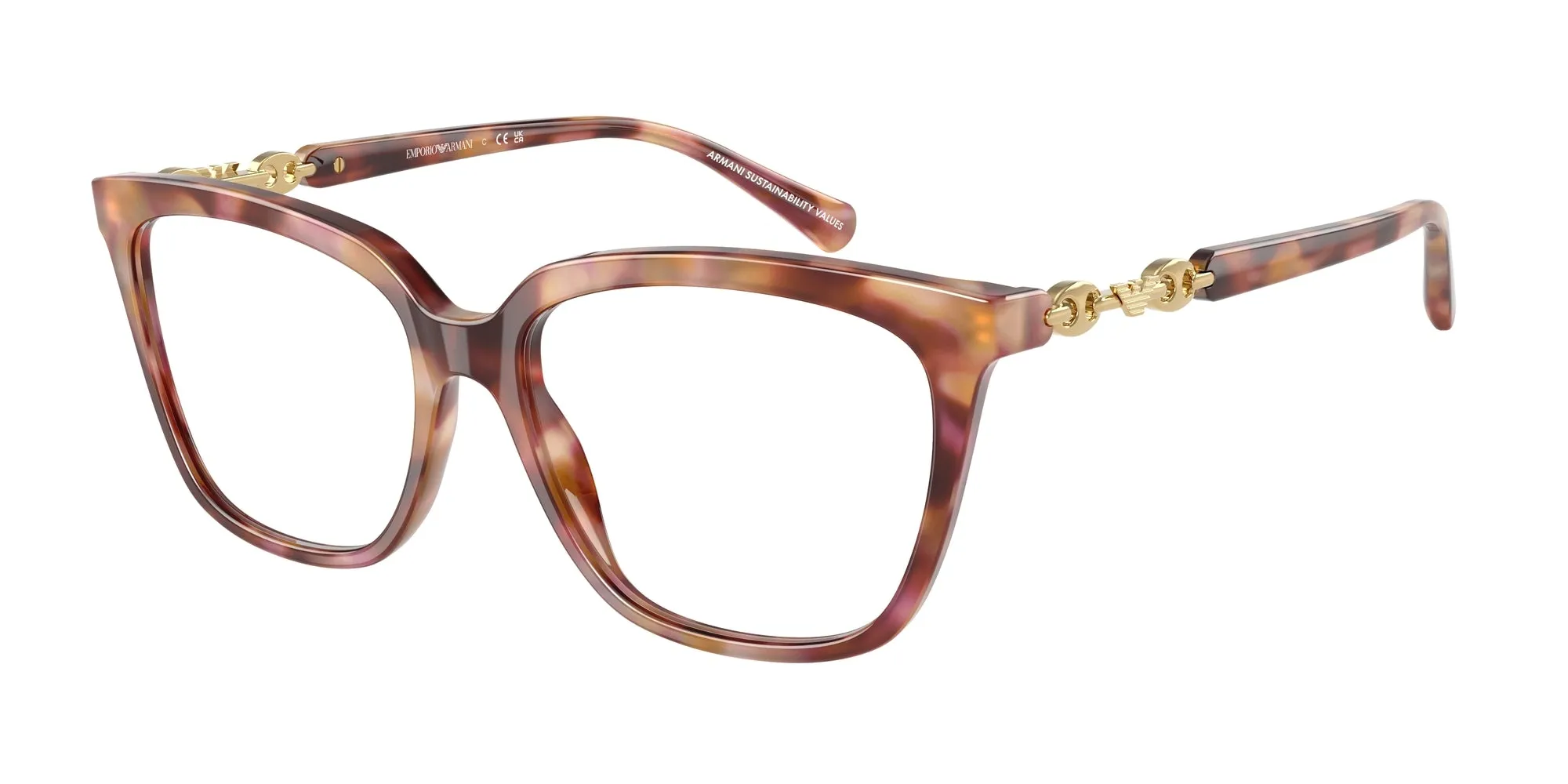 Emporio Armani EA3248 6196 Montature da vista Acetato Rosso Cat Eye Normale - immagine 1