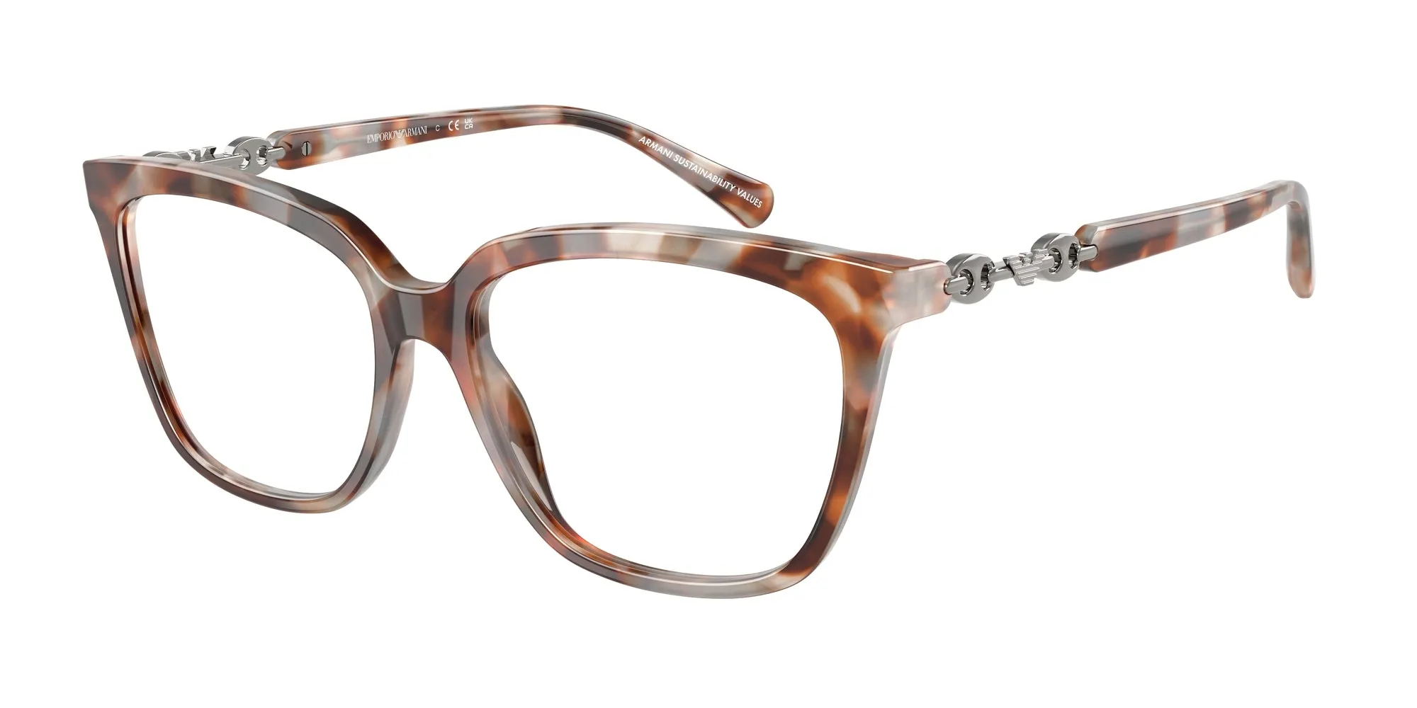 Emporio Armani EA3248 6195 Montature da vista Acetato Tartaruga Trasparente Cat Eye Normale - immagine 1