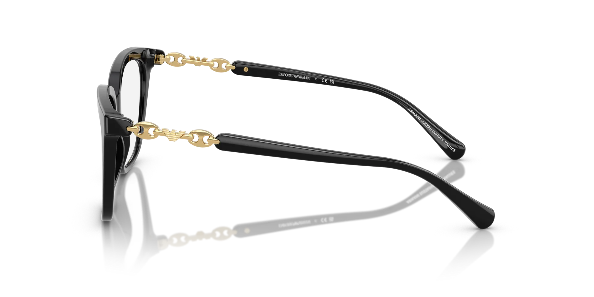 Emporio Armani EA3248 5017 Montature da vista Acetato Nero Cat Eye Normale - immagine 4
